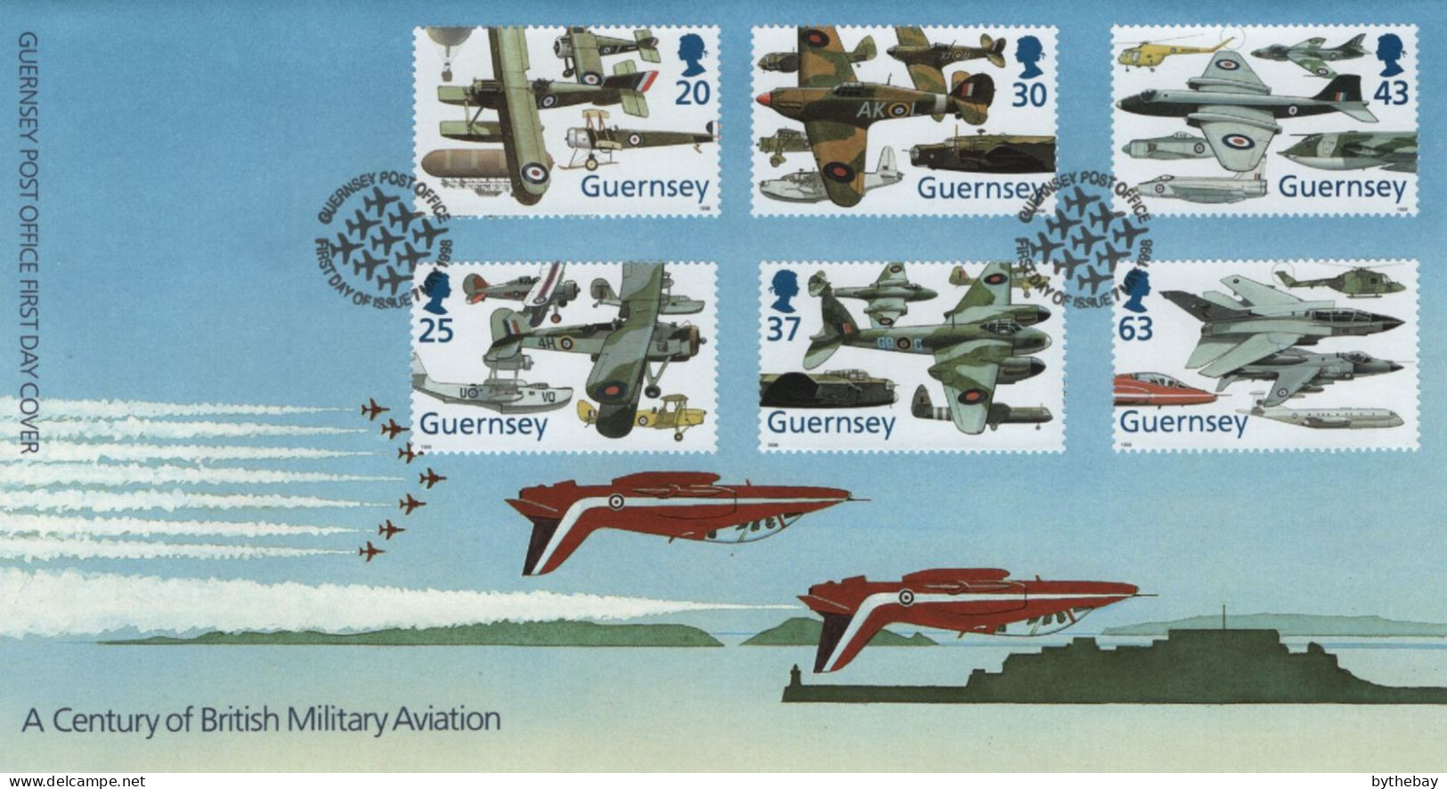 Guernsey 1998 FDC Sc 629-634 British Military Airplanes - Guernesey