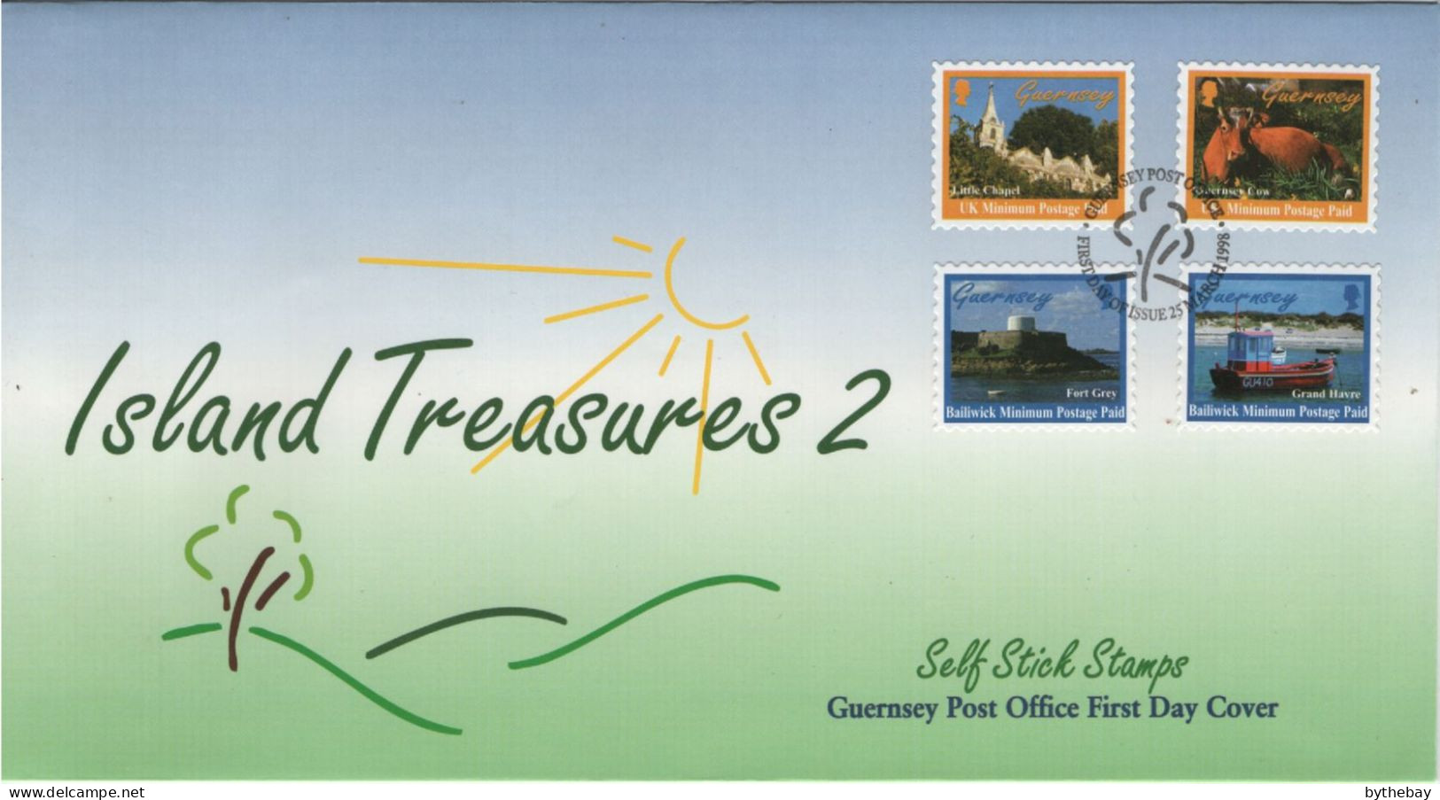 Guernsey 1998 FDC Sc 625-628 Little Chapel, Cow, Fort Grey, Grand Havre - Guernsey