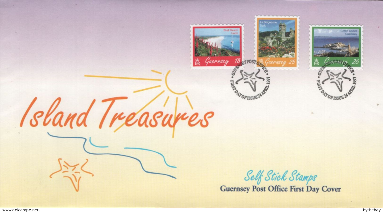 Guernsey 1997 FDC Sc 593-595 Shell Beach, La Seigneurie, Castle Cornet - Guernsey