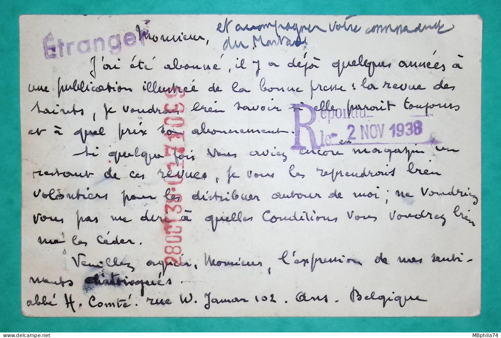 ENTIER 35C VERT + COMPLEMENT AFFRANCHISSEMENT 5C + 10C + 50C QUADRICOLORE CARTE POSTALE ANS POUR PARIS FRANCE 1938 - 1935-1949 Petit Sceau De L'Etat