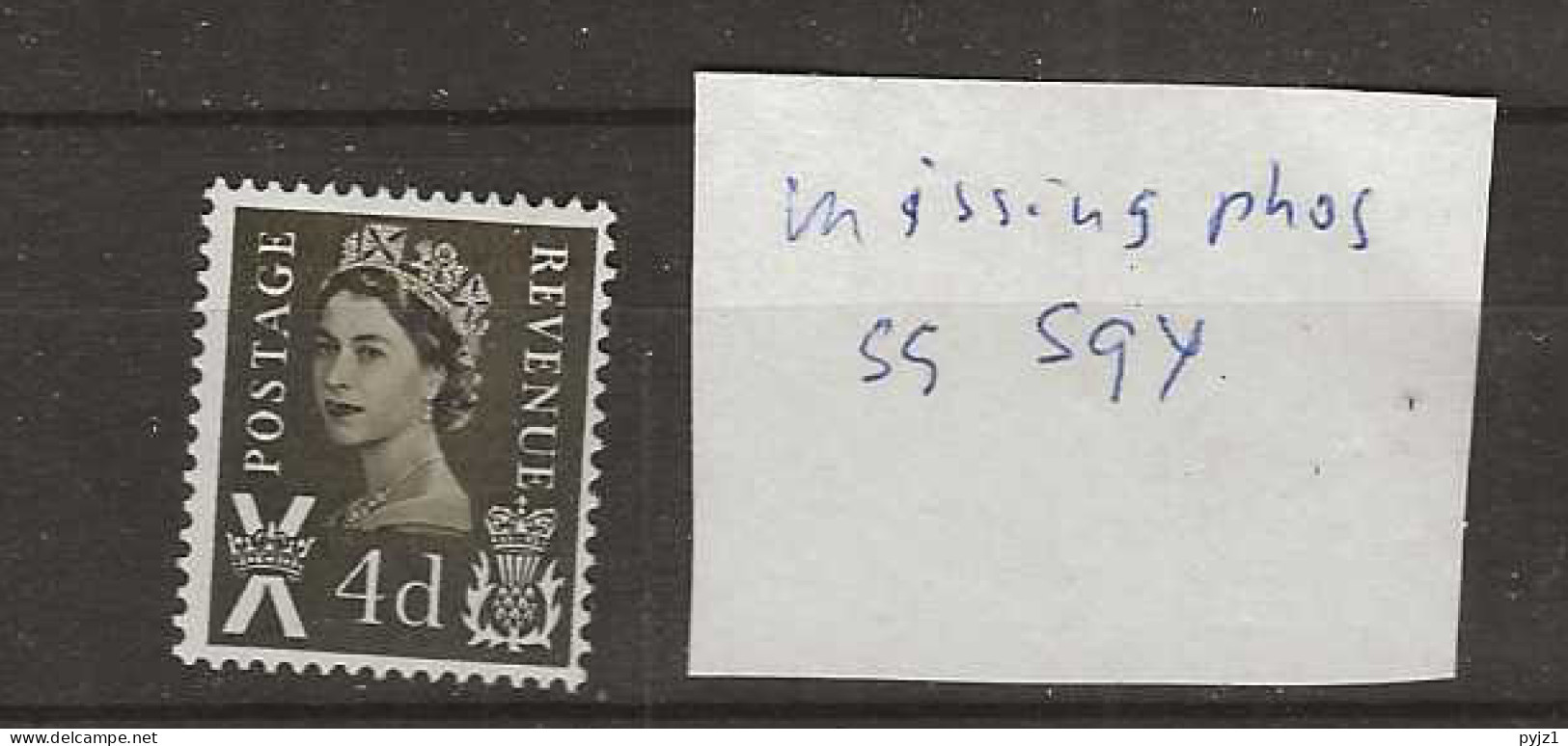 1968 MNH Scotland SG S-9y Phosphor Omitted . - Abarten & Kuriositäten