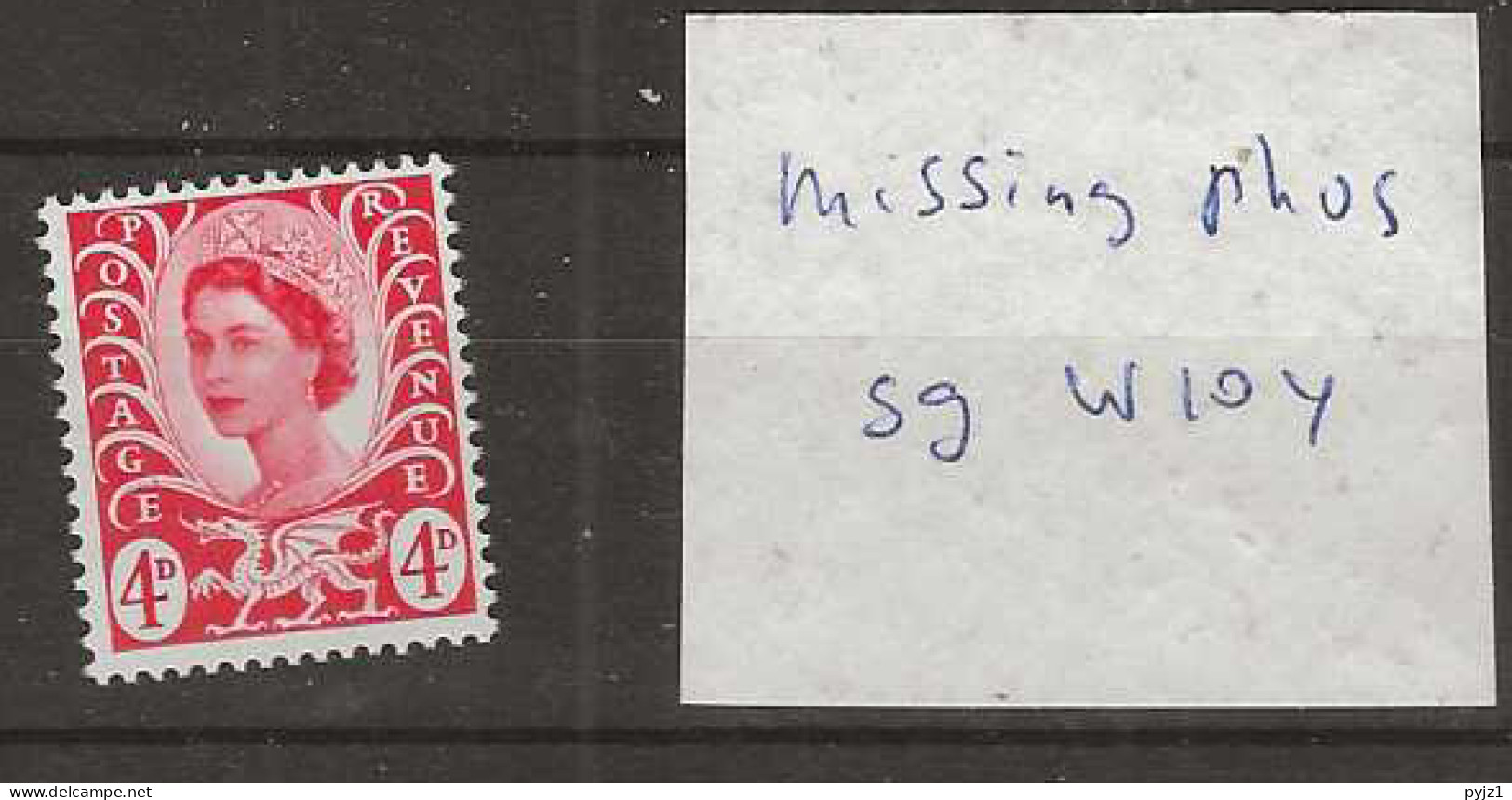 1969 MNH Wales SG W-10y Phosphor Omitted . - Errors, Freaks & Oddities (EFOs