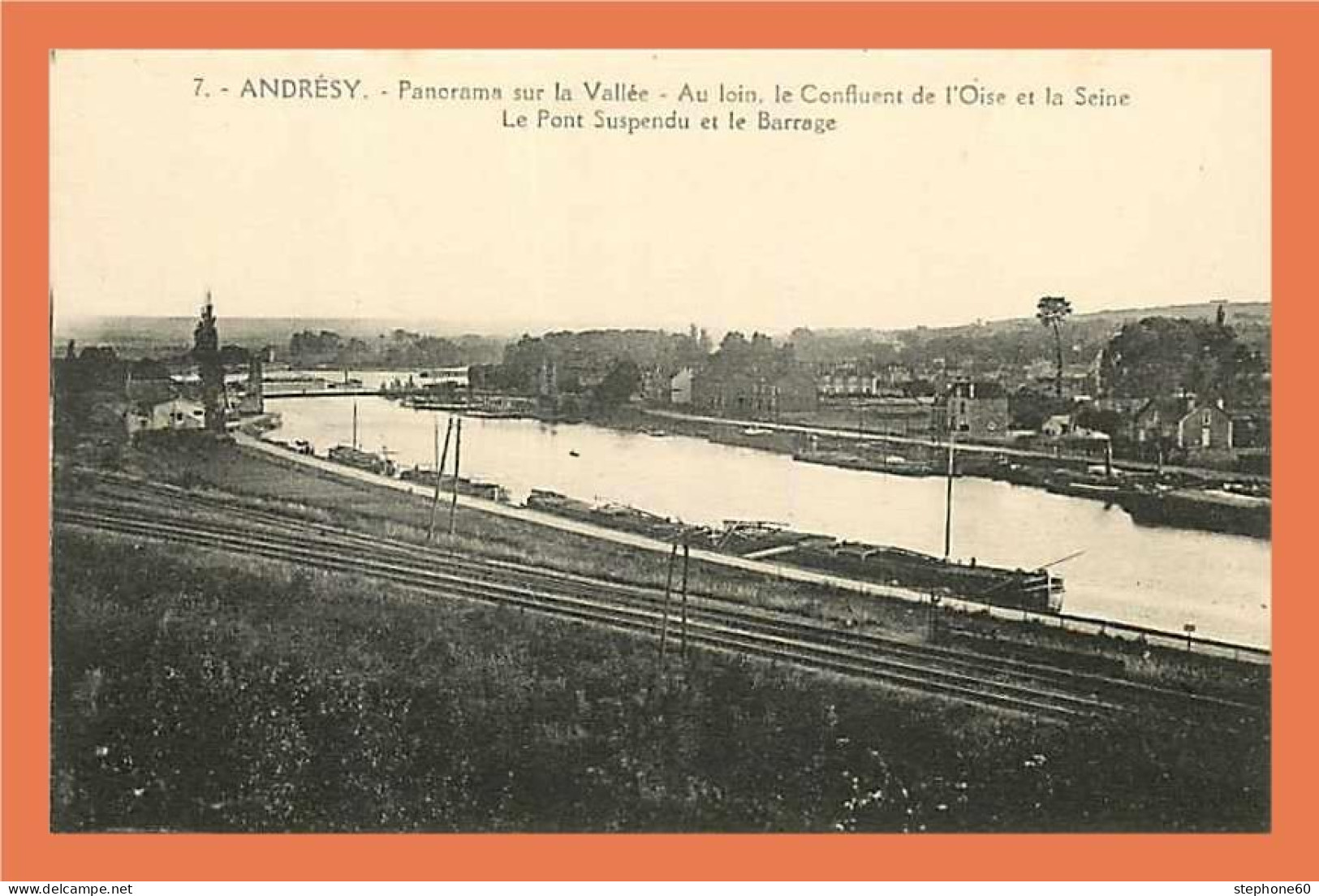 A334 / 587 78 - ANDRESY - Panorama Sur La Vallée - Pont Suspendu - Andresy