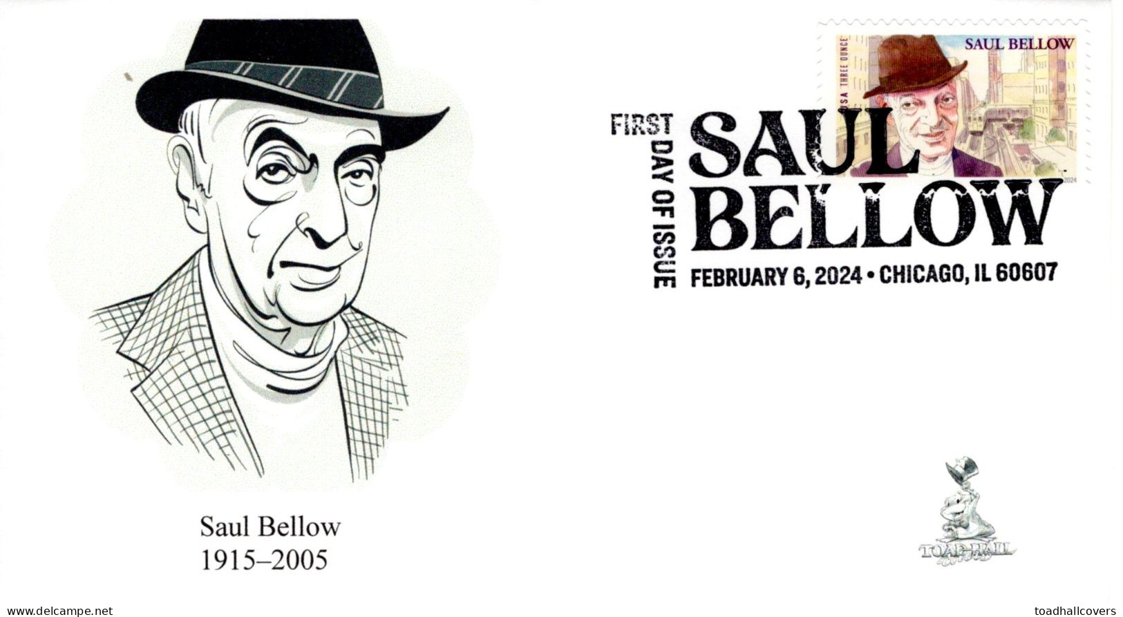 Saul Bellow First Day Cover, From Toad Hall Covers! - 2011-...