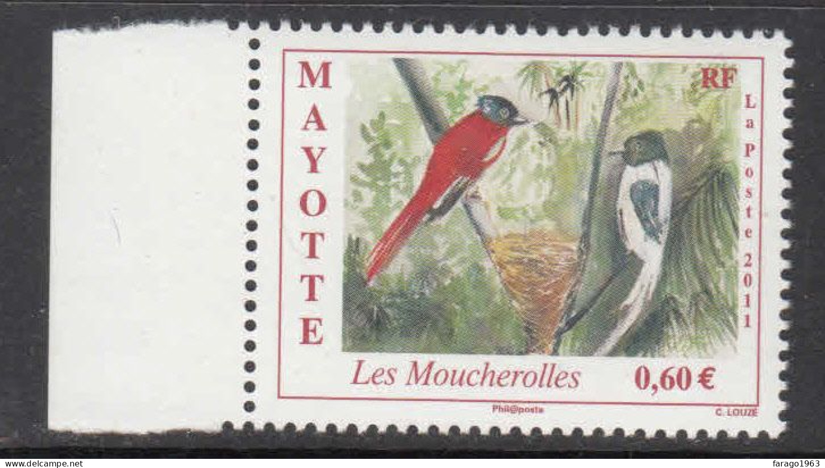 2011 Mayotte Flycatchers Birds Complete Set Of 1 MNH - Ongebruikt