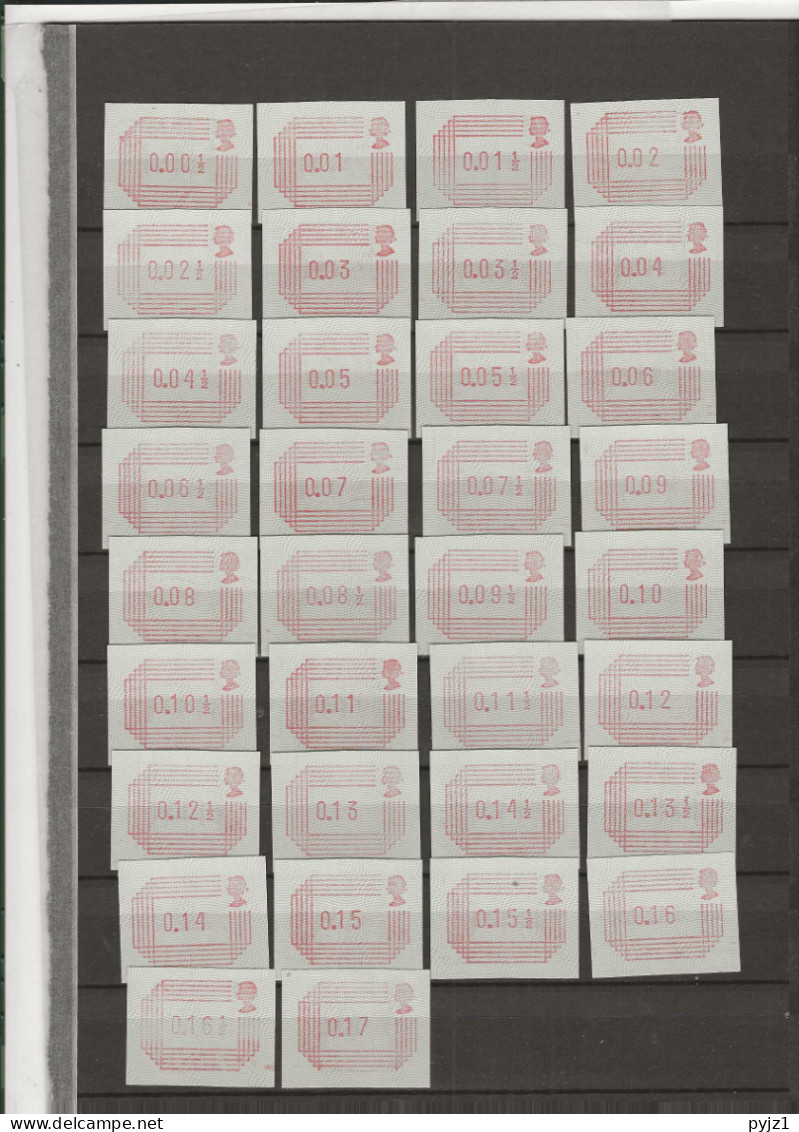 1984 MNH Franking Labels (set Of 32 + 2) - Maschinenstempel (EMA)