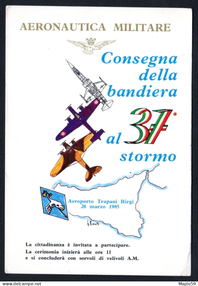 Cartoncino Aviazione/Aviation Card: Consegna Bandiera Al 37° Stormo/Assignment The Flag To The 37th Wing (CoSA-0001) - Aviazione