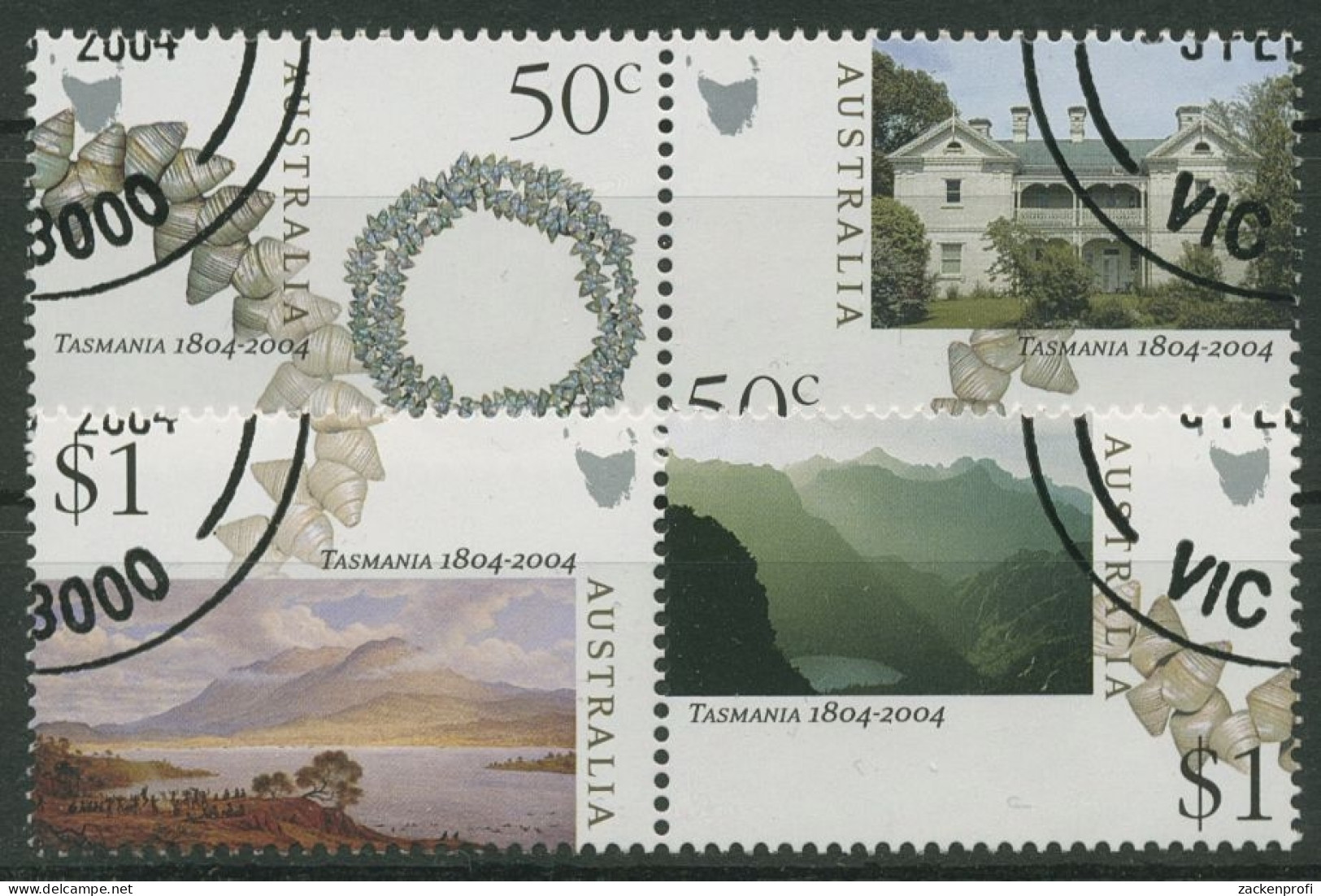 Australien 2004 200 Jahre Stadt Hobart Tasmanien 2283/86 ZD Gestempelt - Used Stamps