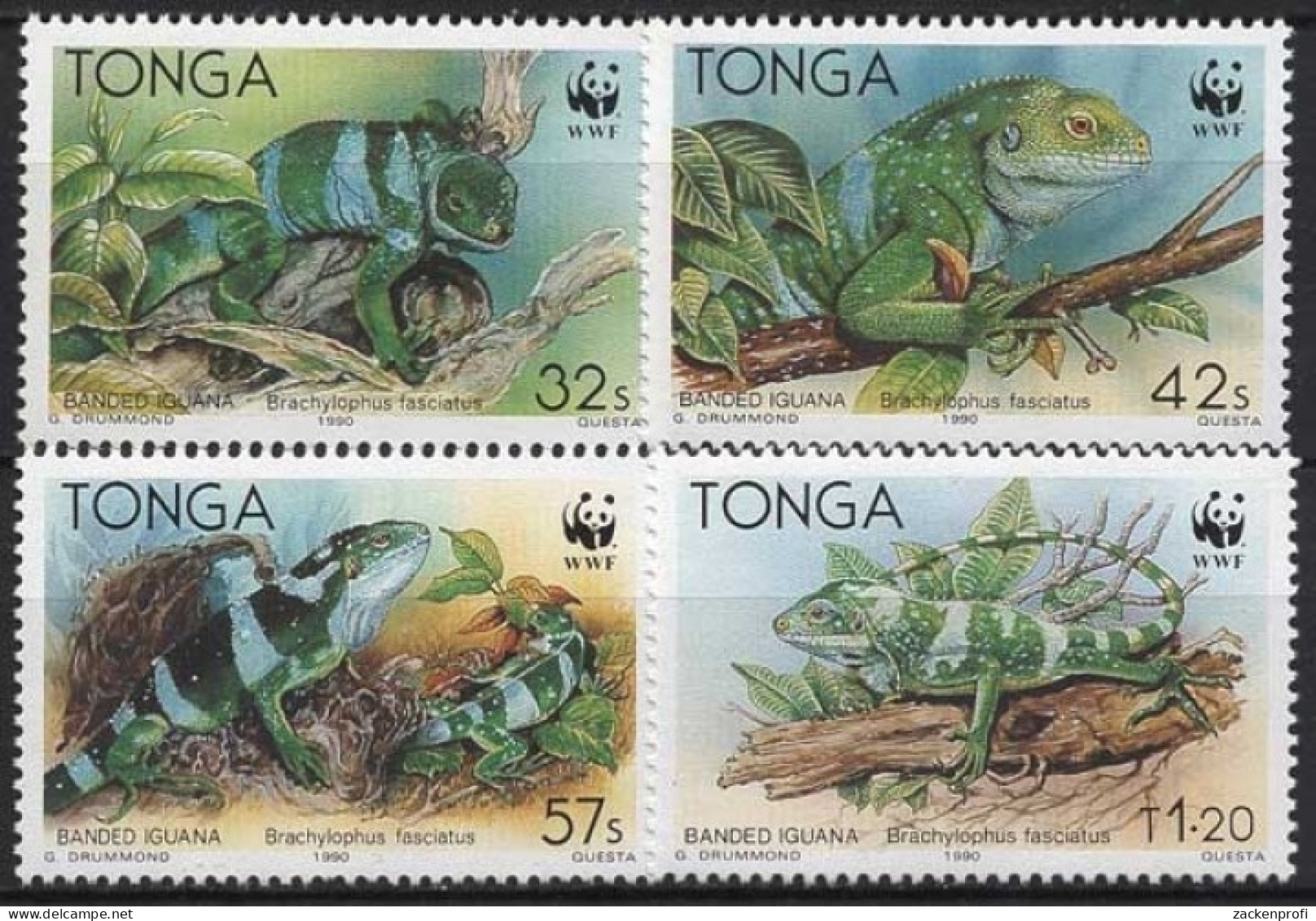 Tonga 1990 WWF Naturschutz Kurzkammleguan 1140/43 Postfrisch - Tonga (1970-...)