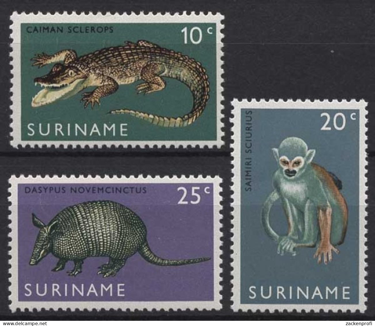 Surinam 1969 Tierpark Paramaribo Krokokdil Affe Gürteltier 558/60 Postfrisch - Suriname