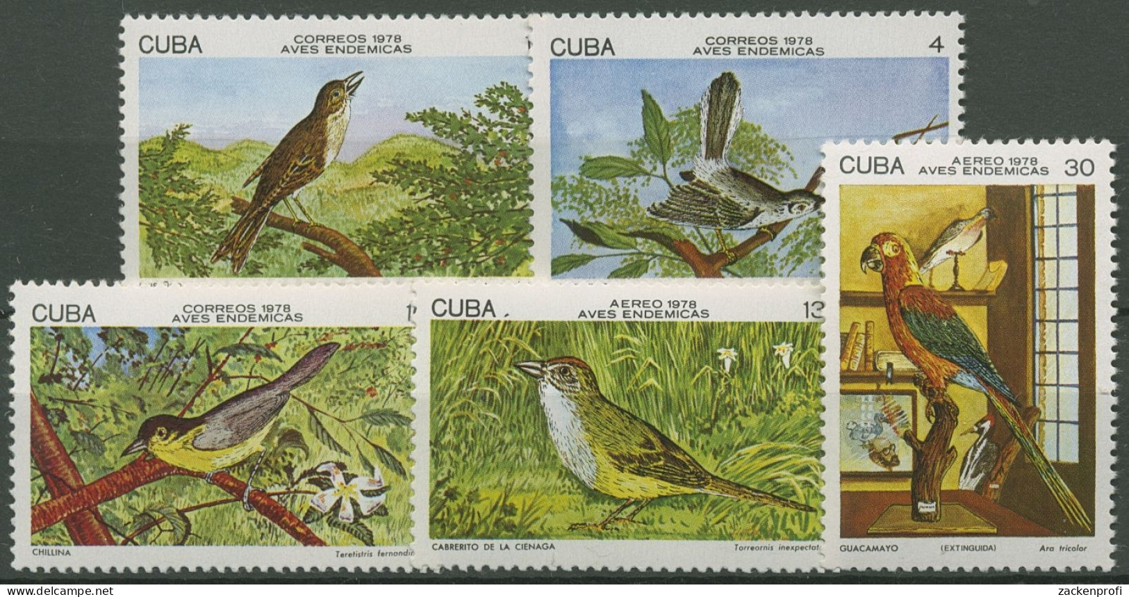 Kuba 1978 Vögel: Kubaclarino, Dreifarben-Ara 2280/84 Postfrisch - Nuevos