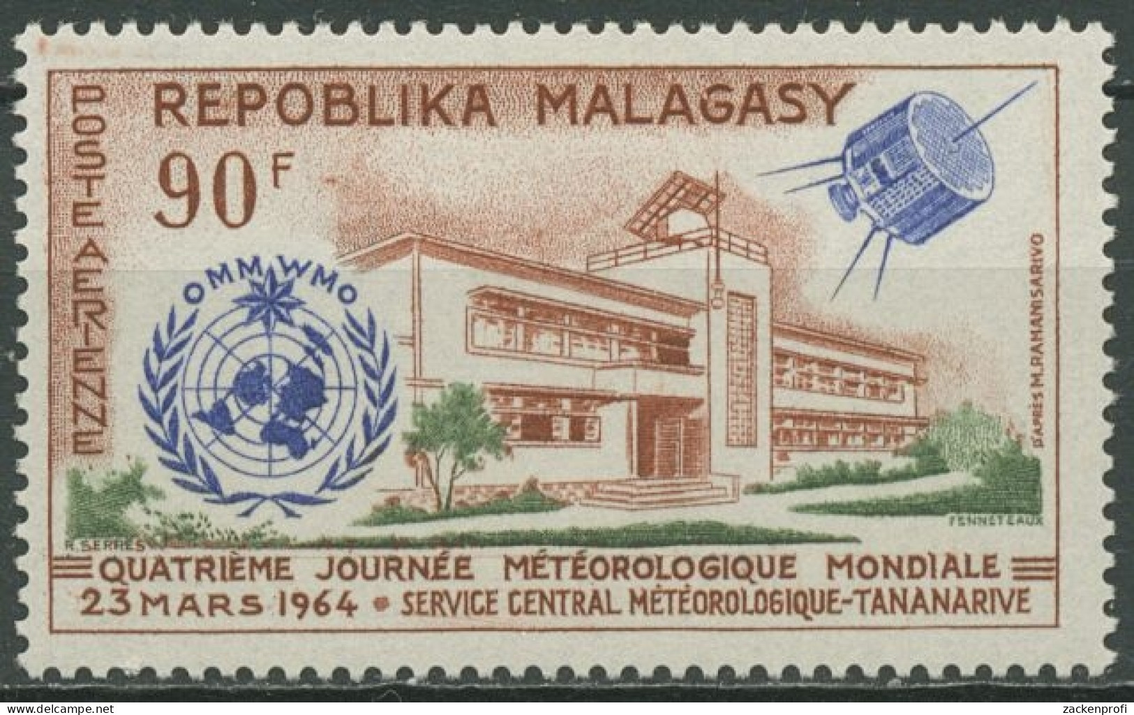 Madagaskar 1964 Welttag Der Meteorologie Satellit 519 Postfrisch - Madagaskar (1960-...)