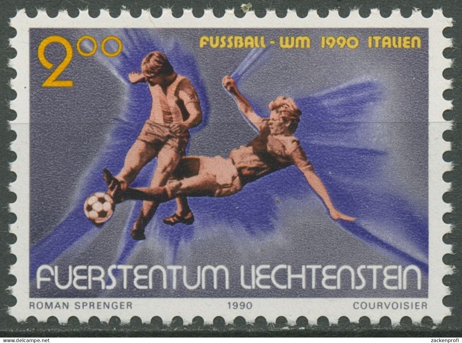 Liechtenstein 1990 Fußball-WM Italien 987 Postfrisch - Ongebruikt