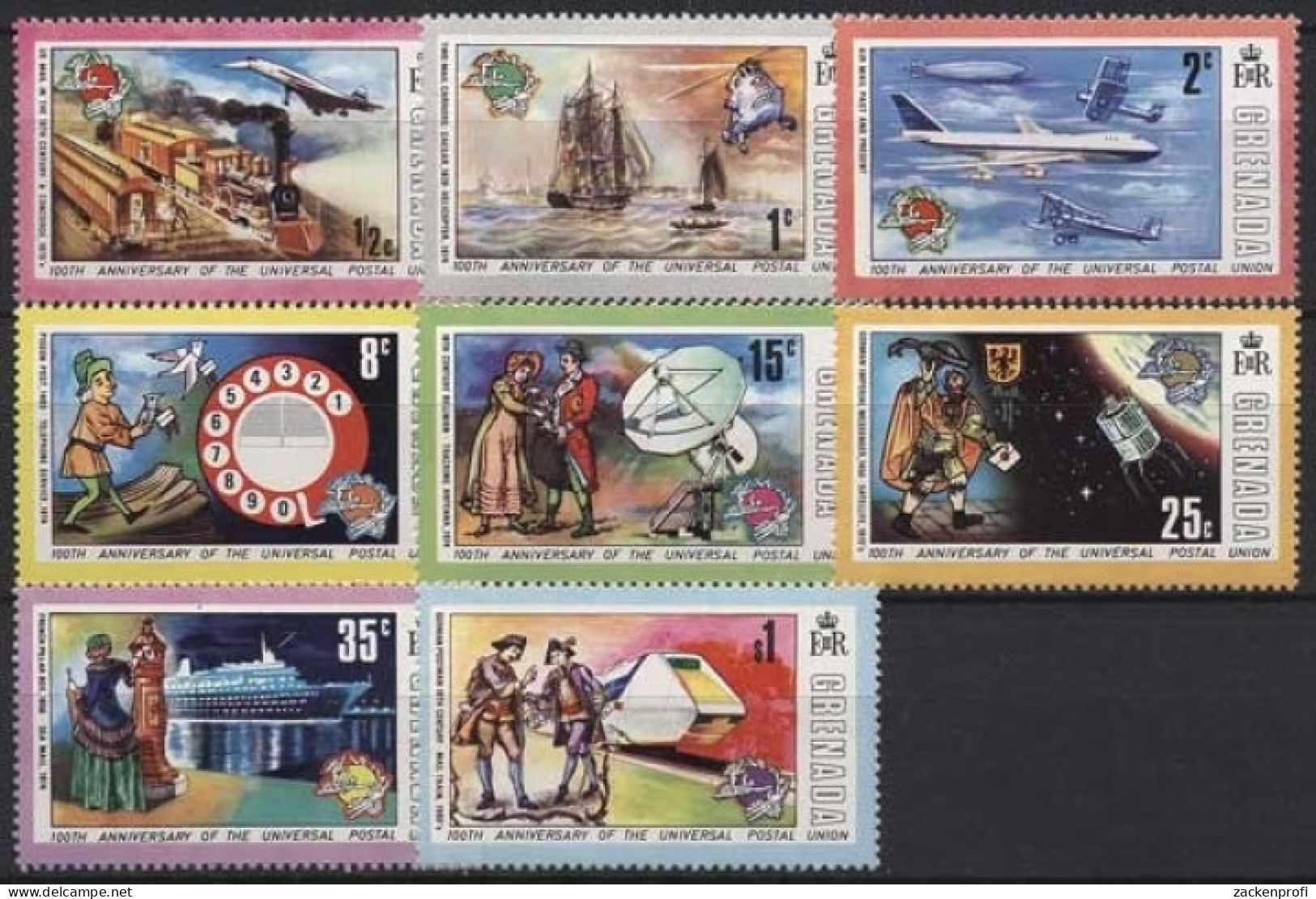 Grenada 1974 Weltpostverein UPU Postbeförderung 589/596 Postfrisch - Grenade (1974-...)