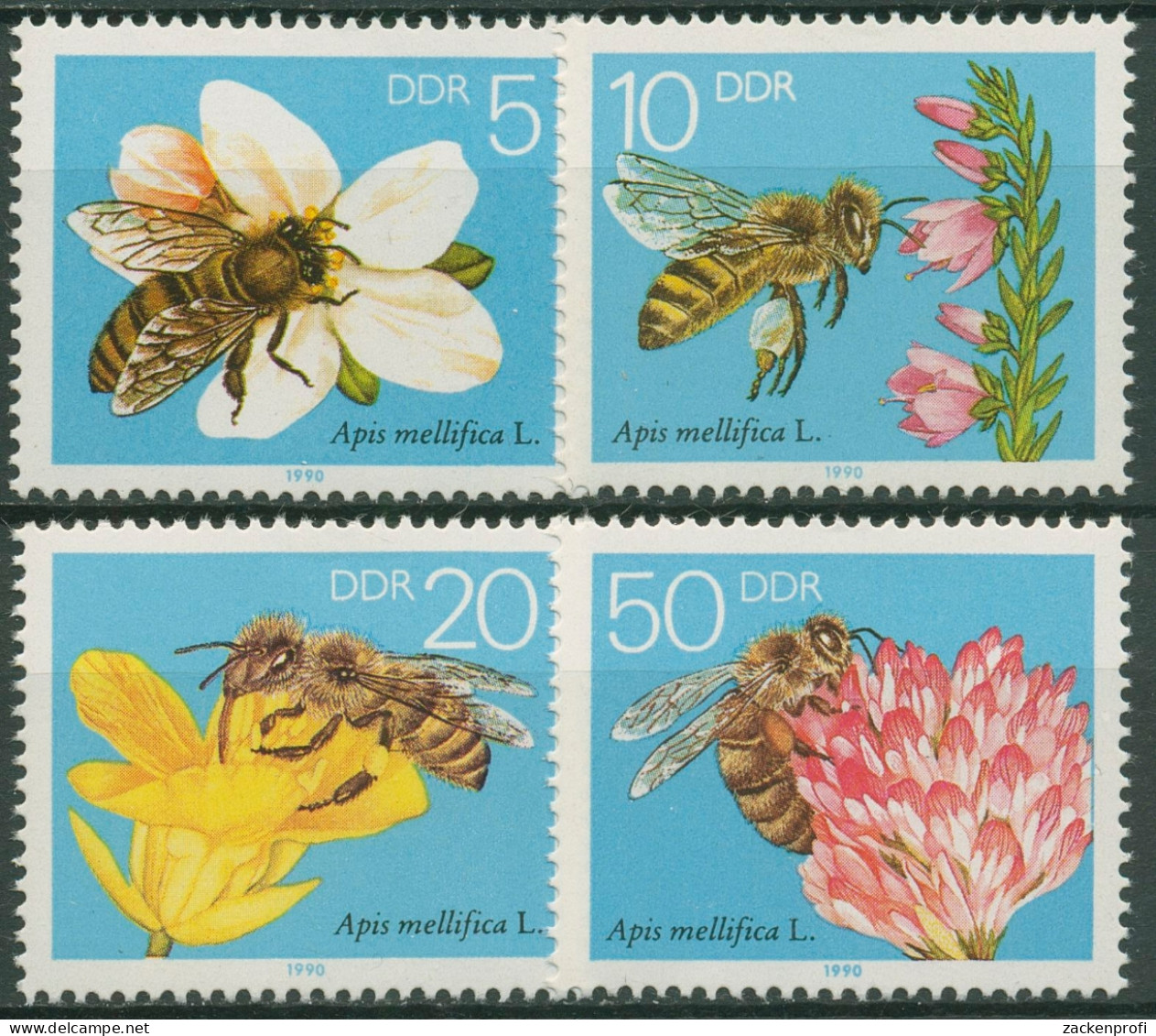 DDR 1990 Tiere Insekten Biene 3295/98 Postfrisch - Neufs