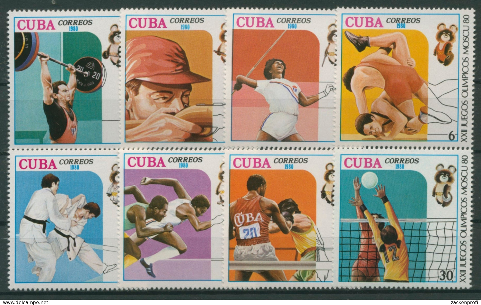 Kuba 1980 Olympia Sommerspiele Moskau 2454/61 Postfrisch - Ungebraucht