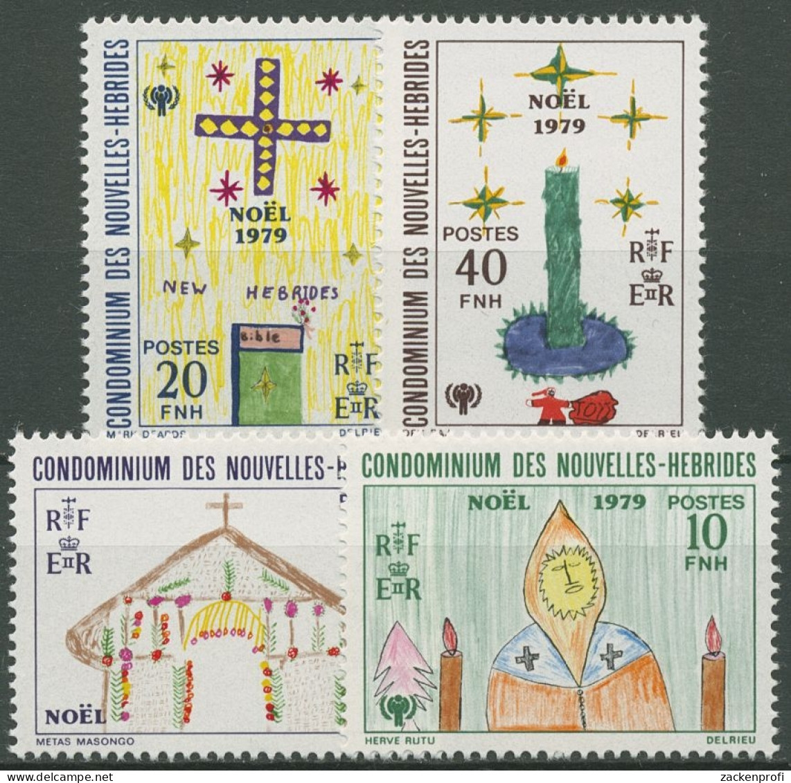Neue Hebriden 1979 Int. Jahr Des Kindes Weihnachten 549/52 Postfrisch - Unused Stamps