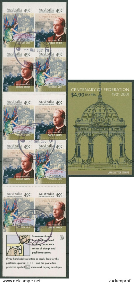 Australien 2001 100 J. Commonwealth Of Australia MH 136 BC Gestempelt (C29576) - Booklets