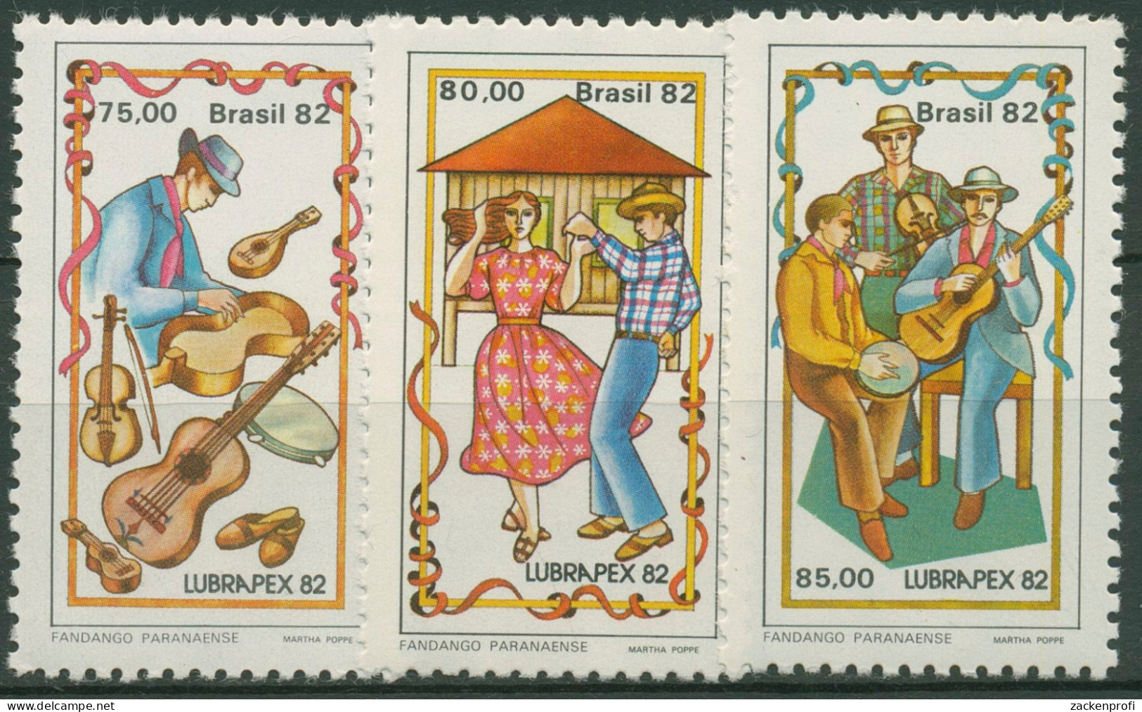 Brasilien 1982 Briefmarkenausstellung LUBRAPEX Musik 1924/26 Postfrisch - Neufs