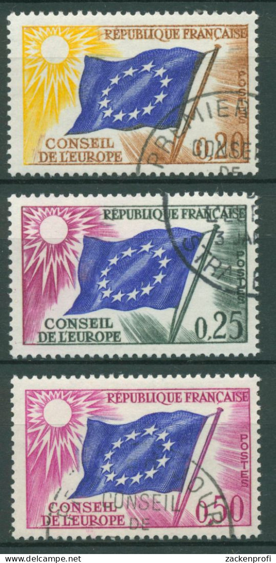 Frankreich 1963 Dienstmarken Europarat Europafahne D 7/9 Gestempelt - Usati