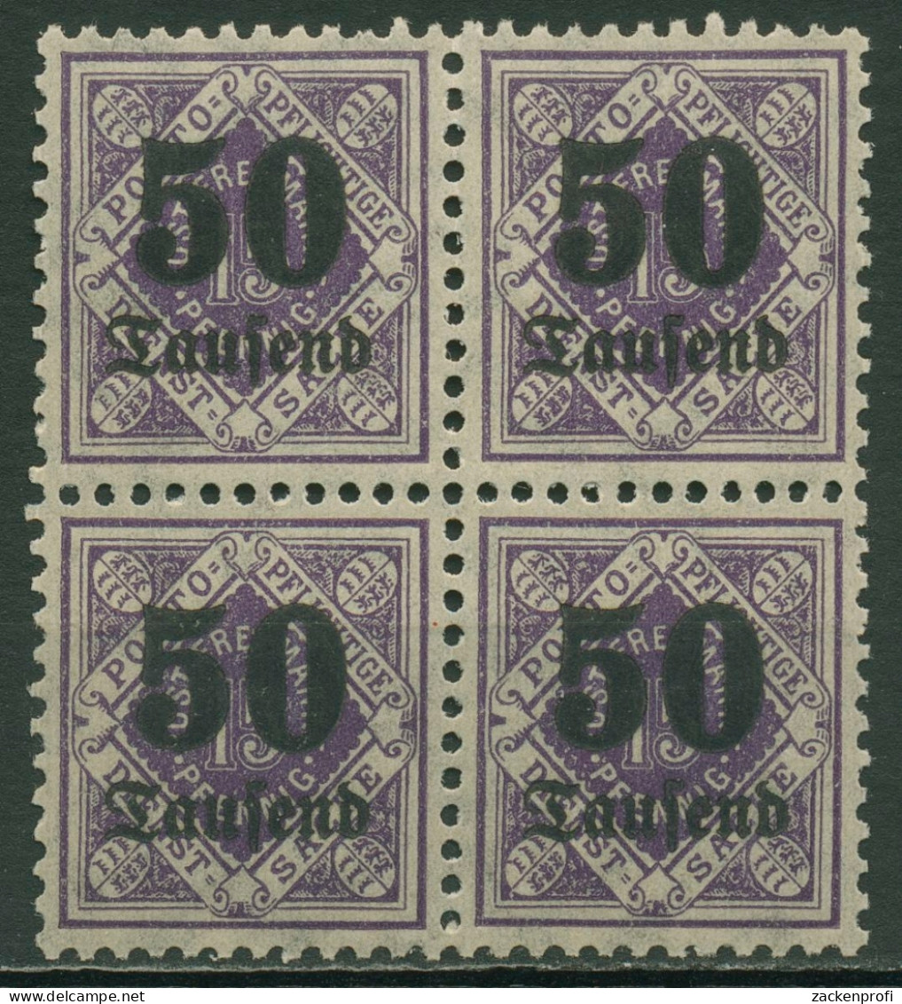 Württemberg Dienstmarken 1923 Mit Aufdruck 175 4er-Block Postfrisch - Mint