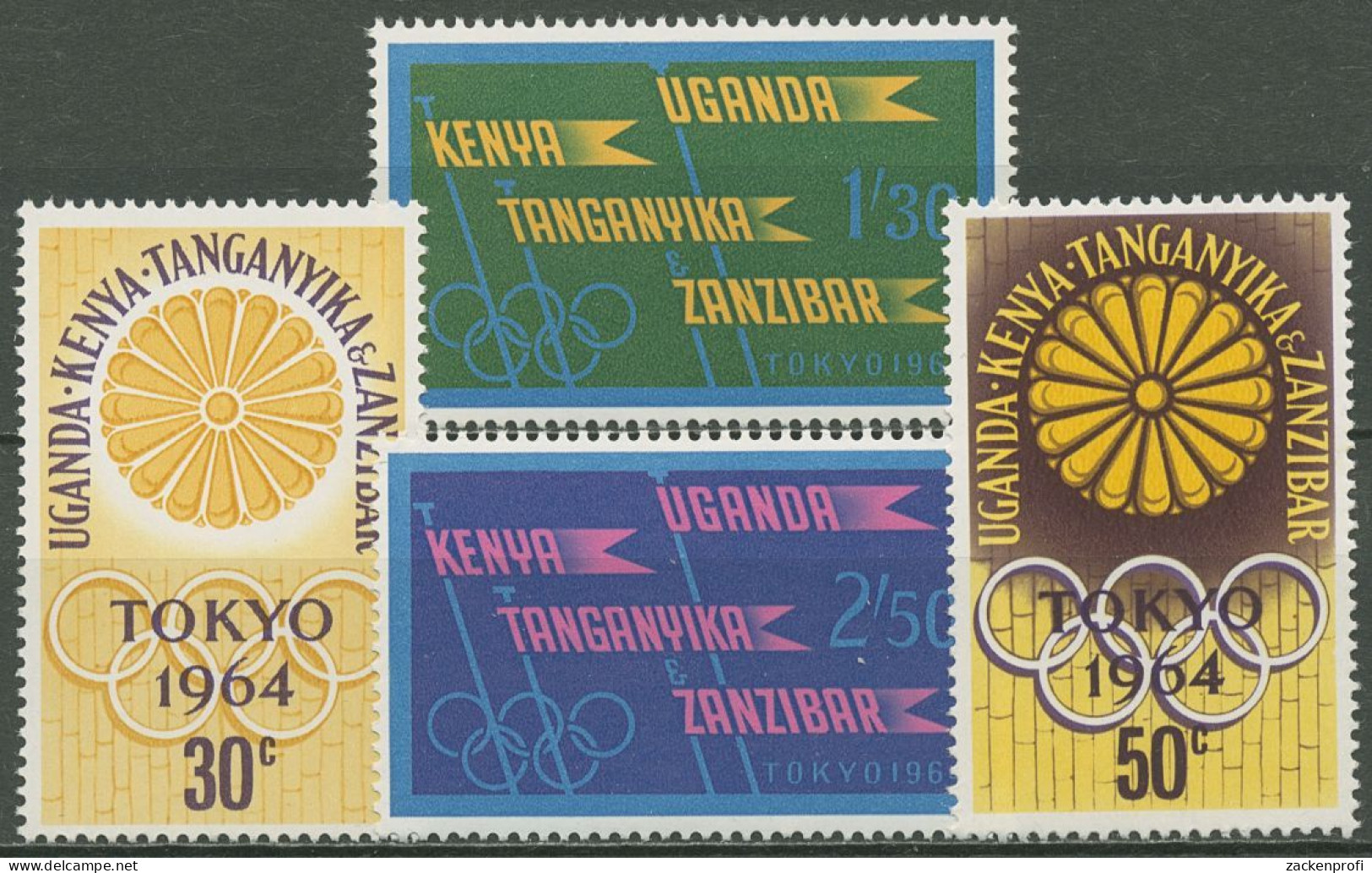 Ostafrikanische Gem. 1964 Olympische Sommerspiele Tokio 132/35 Postfrisch - Kenya, Uganda & Tanganyika