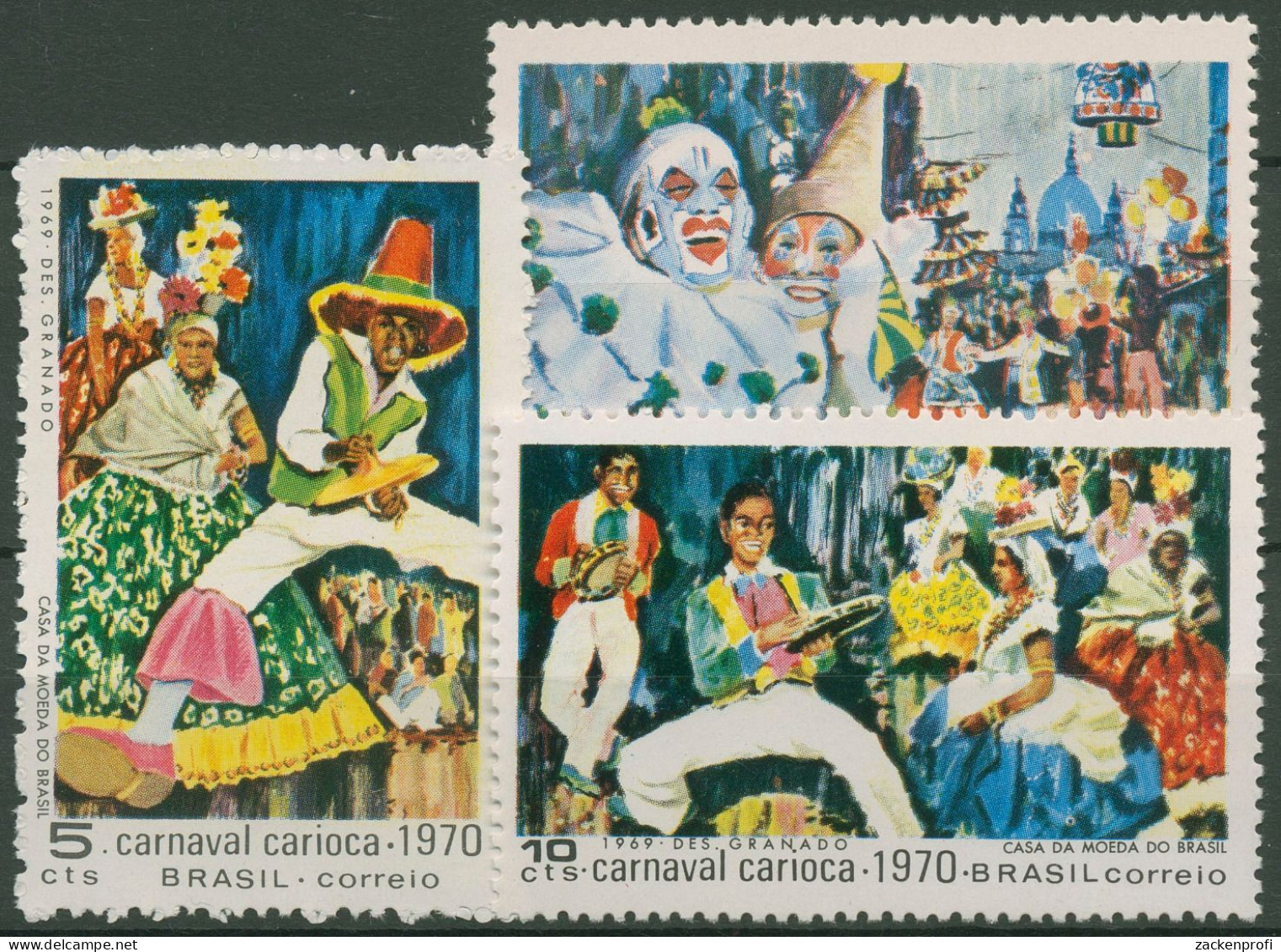Brasilien 1969 Karneval Rio De Janeiro 1243/45 Postfrisch - Unused Stamps