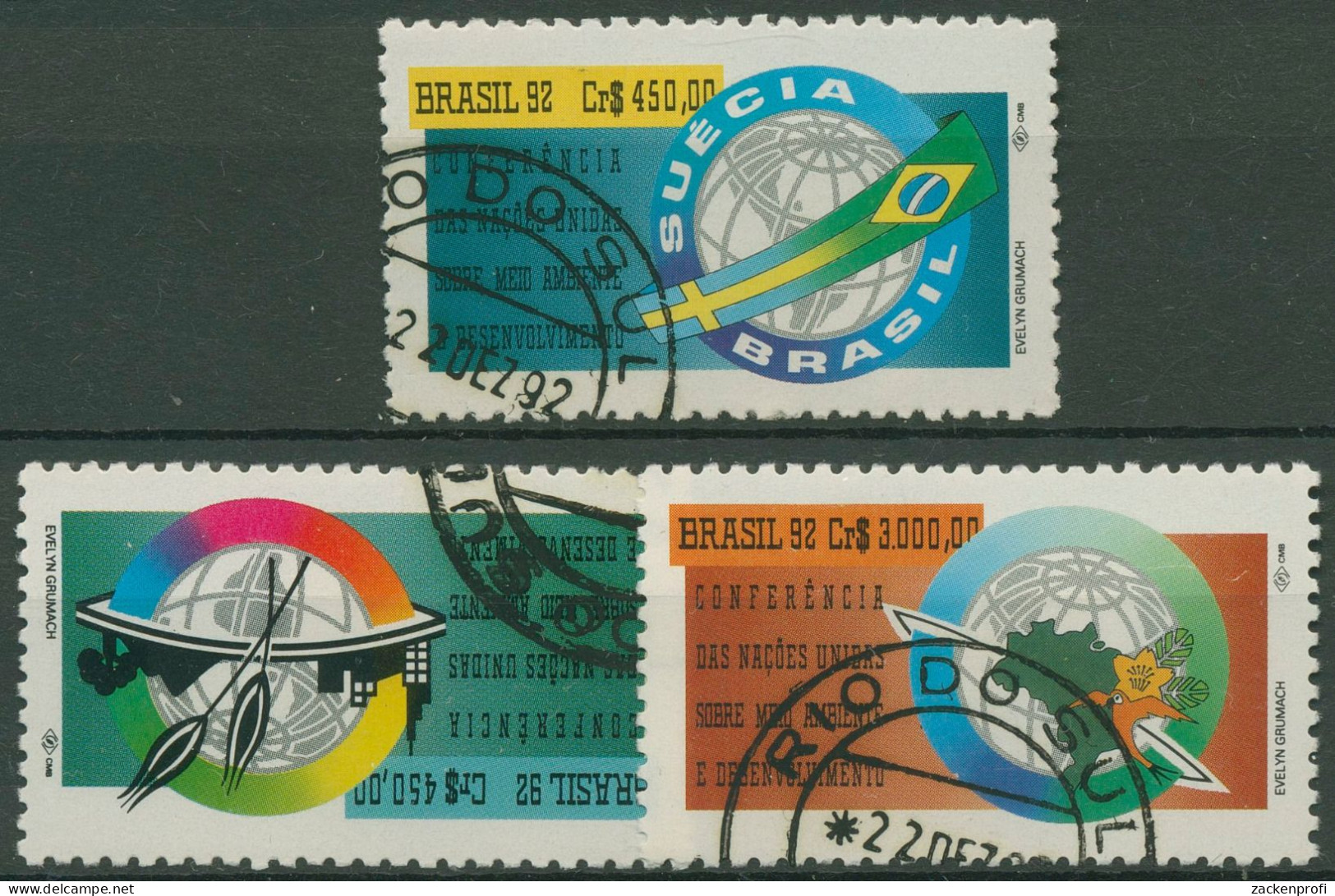 Brasilien 1992 UNO Konferenz Umwelt UNCED 2476/78 Gestempelt - Usati