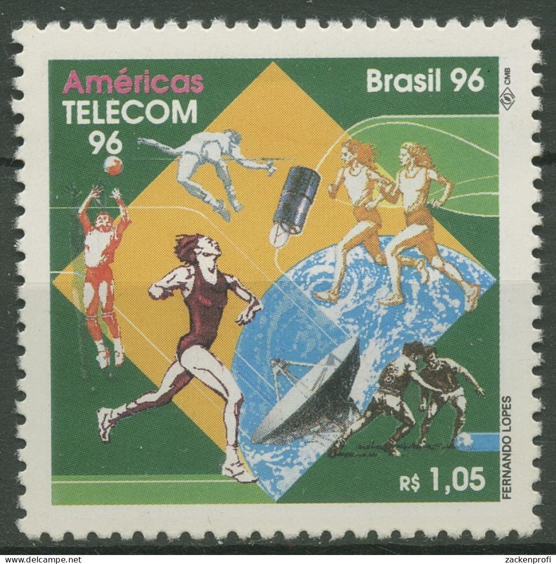 Brasilien 1996 Fernmeldetechnik AMERICAS TELEKOM Satellit 2708 Postfrisch - Ongebruikt