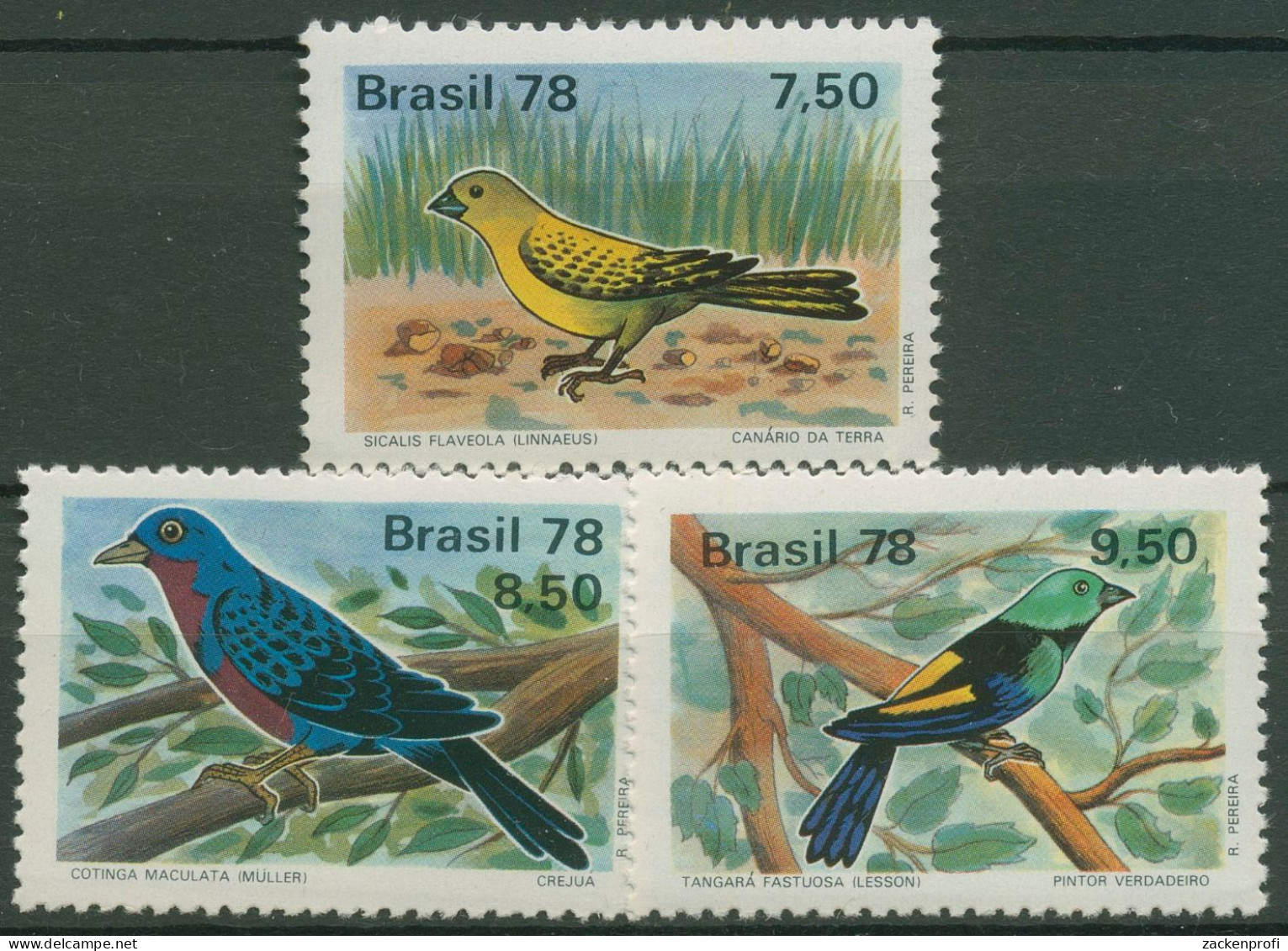 Brasilien 1978 Tierschutz Vögel Finken 1651/53 Postfrisch - Unused Stamps