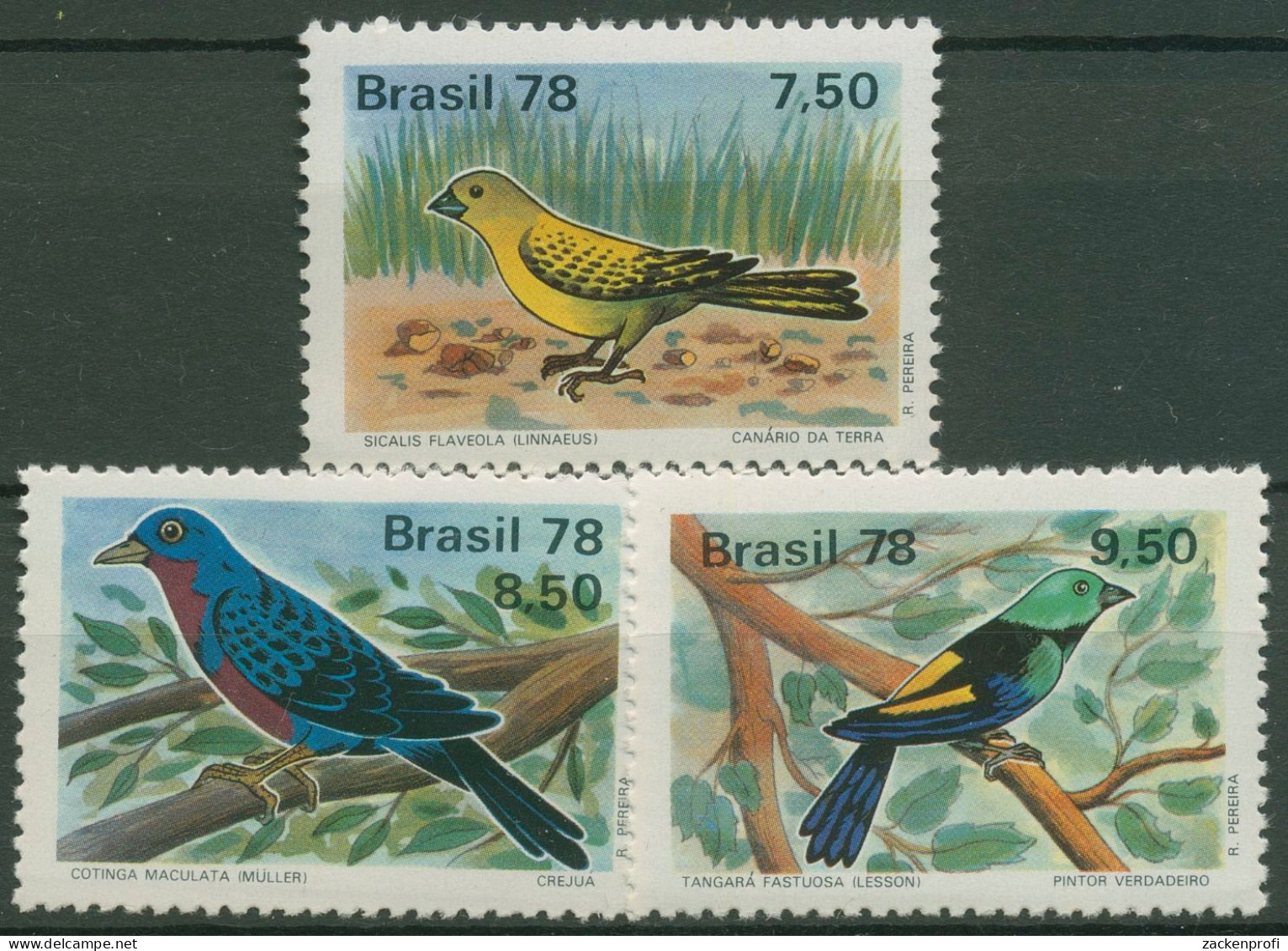 Brasilien 1978 Tierschutz Vögel Finken 1651/53 Postfrisch - Neufs