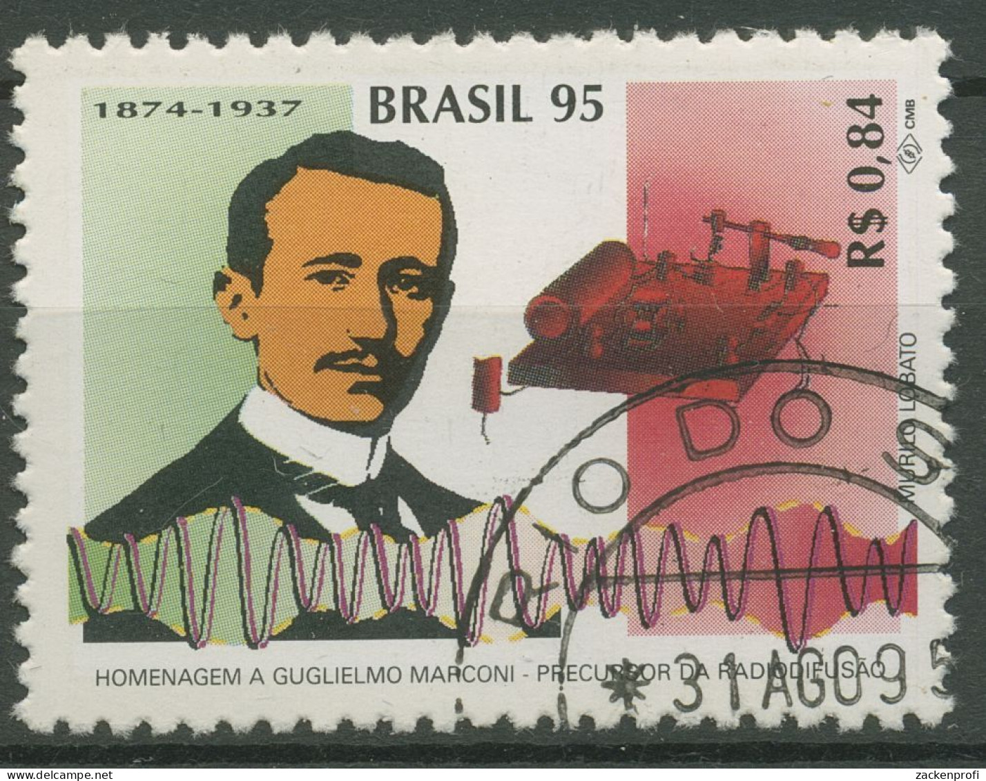 Brasilien 1995 100 Jahre Radio G.Marconi 2642 Gestempelt - Used Stamps