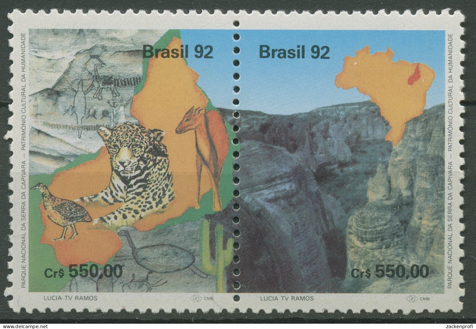 Brasilien 1992 UNESCO-Welterbe Nationalpark 2489/90 ZD Postfrisch - Neufs