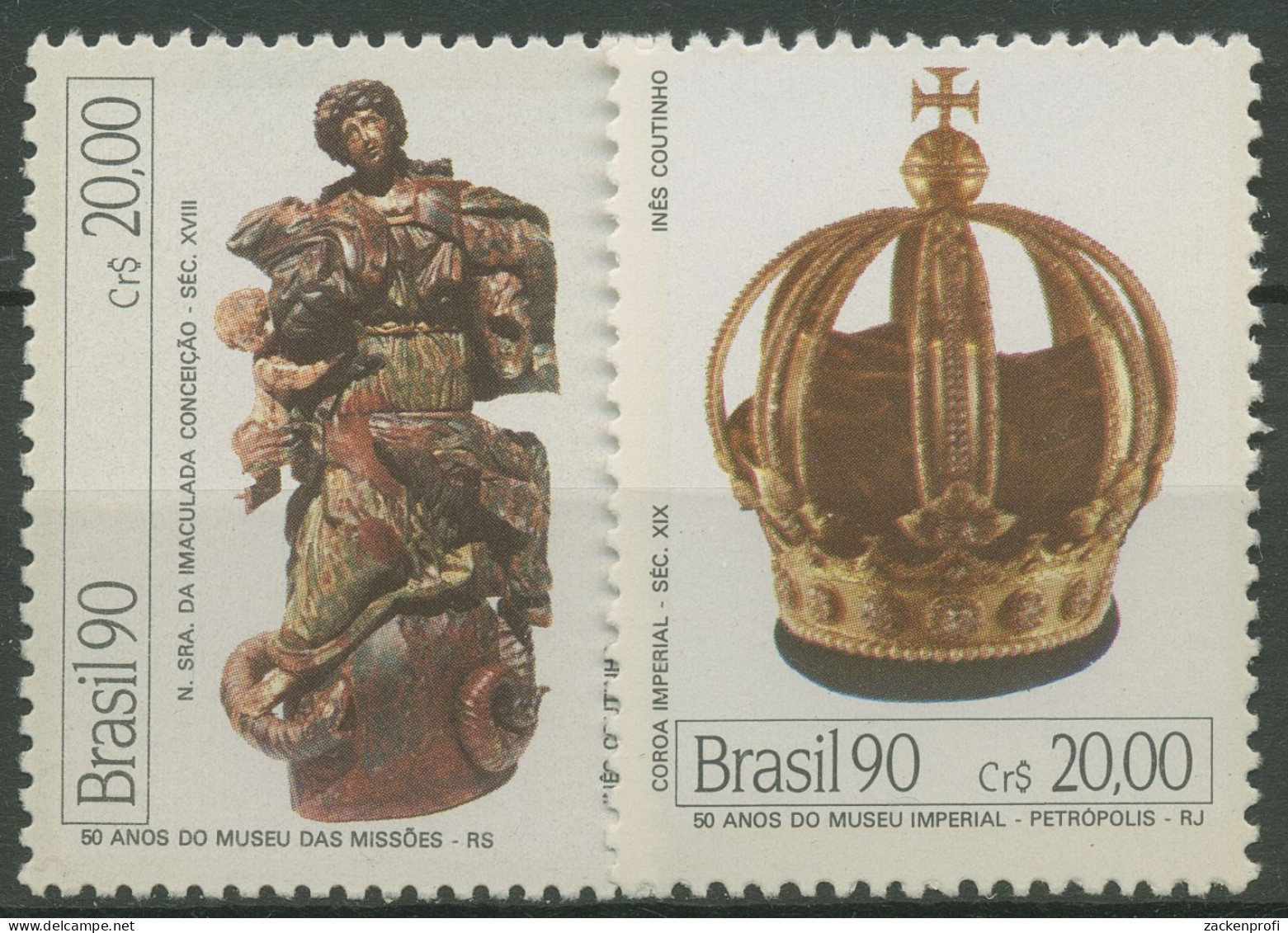 Brasilien 1990 Kaiserliches Museum Skulptur Kaiserkrone 2360/61 Postfrisch - Unused Stamps