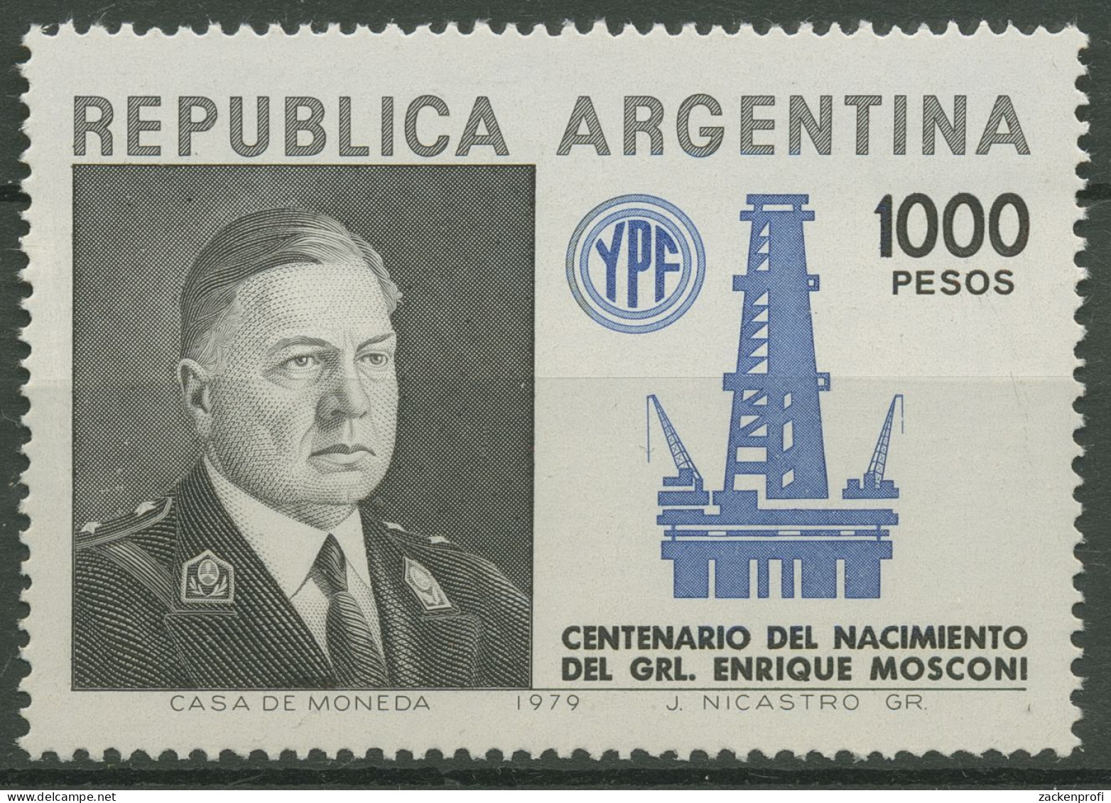 Argentinien 1979 Erdölförderung General Enrique Mosconi 1422 Postfrisch - Ungebraucht