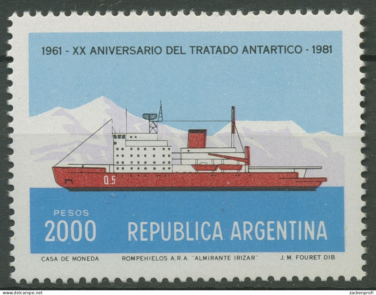 Argentinien 1981 Antarktisvertrag Schiff Eisbrecher 1510 Postfrisch - Nuevos