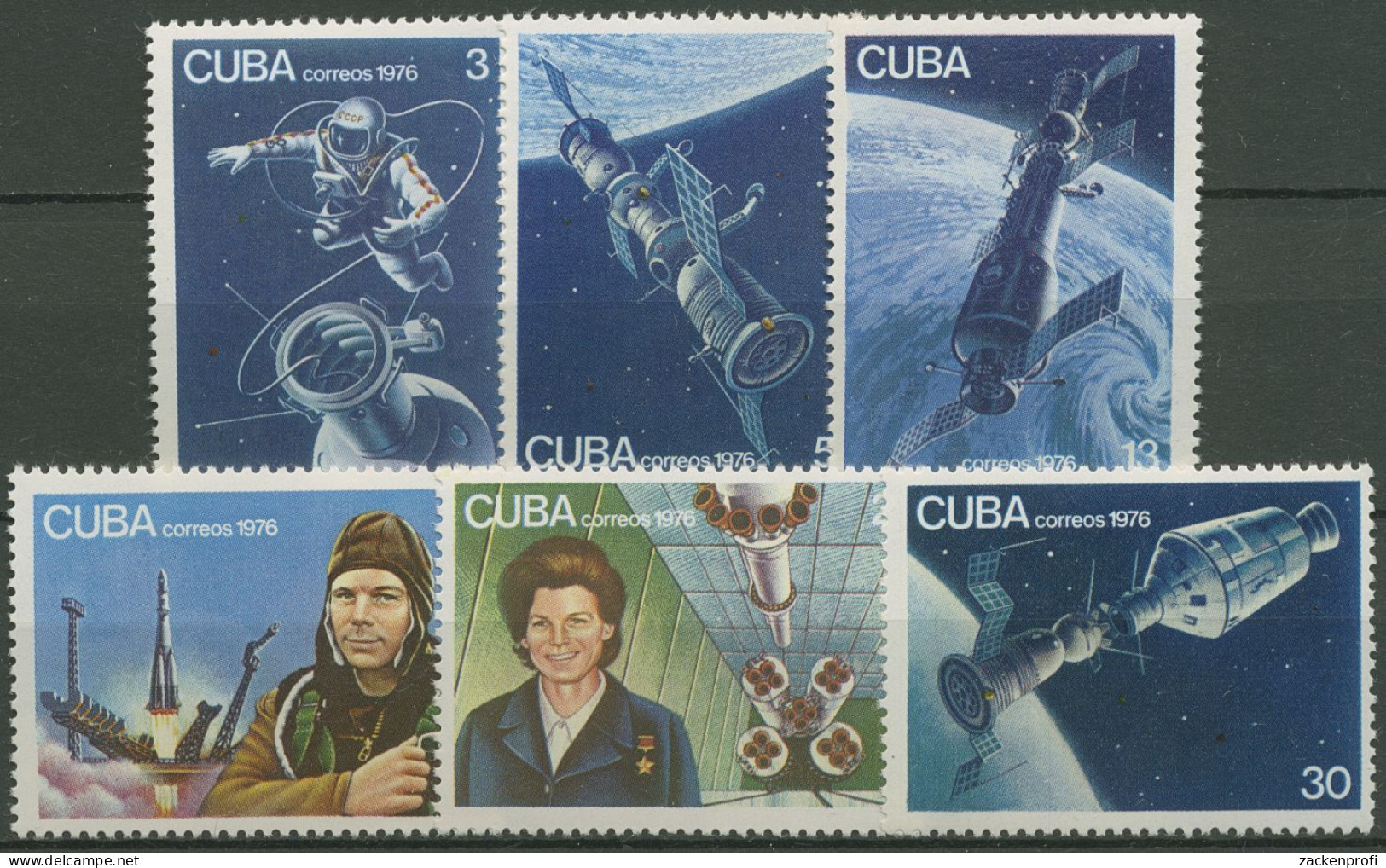 Kuba 1976 Weltraumfahrt Kosmonauten Juri Gagarin 2125/30 Postfrisch - Nuevos