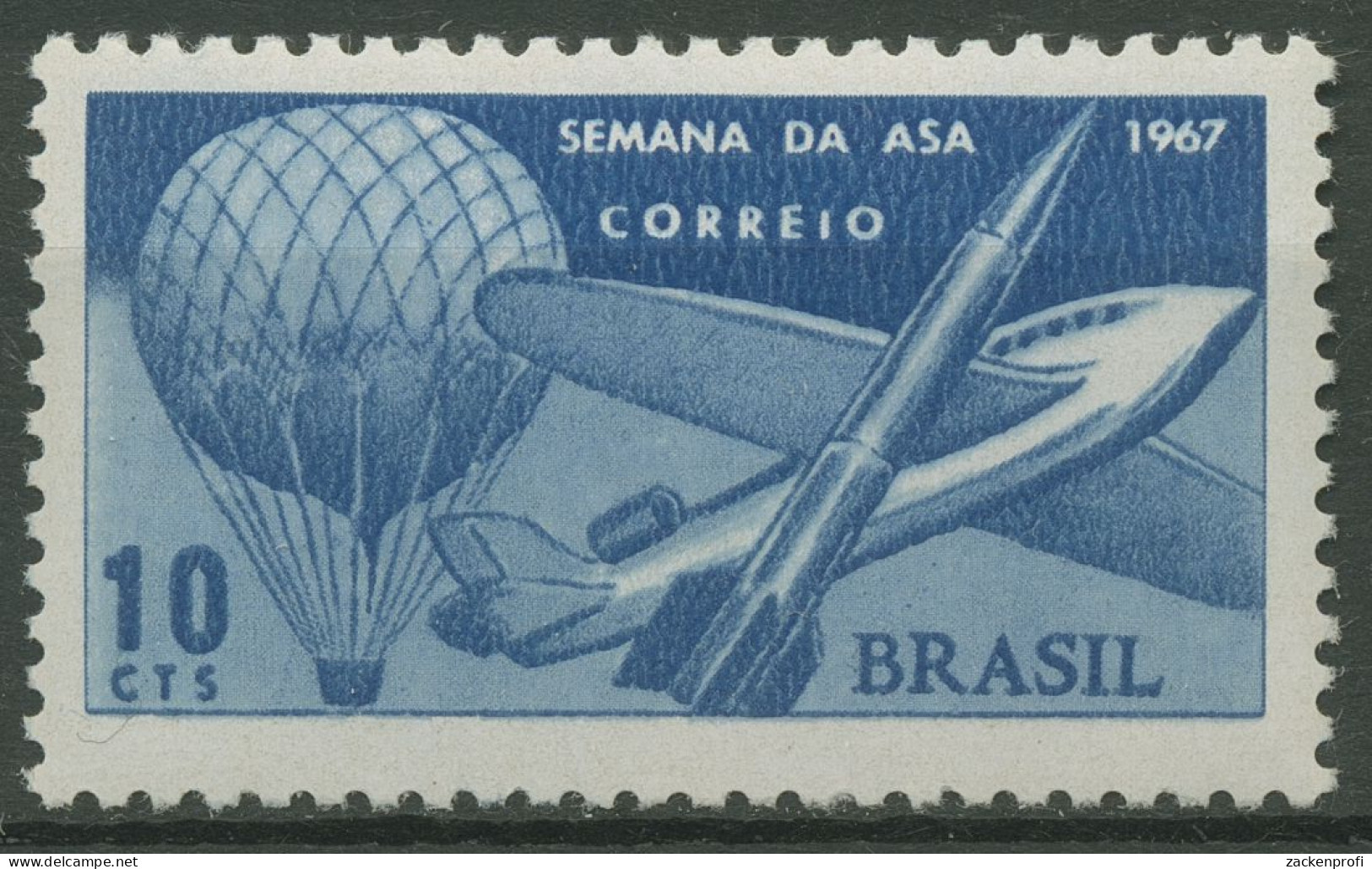 Brasilien 1967 Flugwoche Ballon Flugzeug Rakete 1151 Postfrisch - Ongebruikt