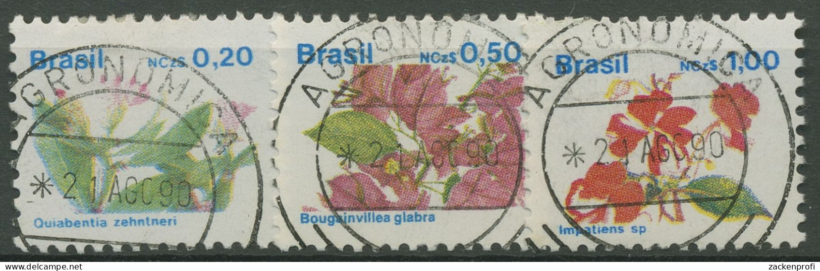 Brasilien 1989 Freimarken: Pflanzen Blüten 2303/05 Gestempelt - Gebraucht