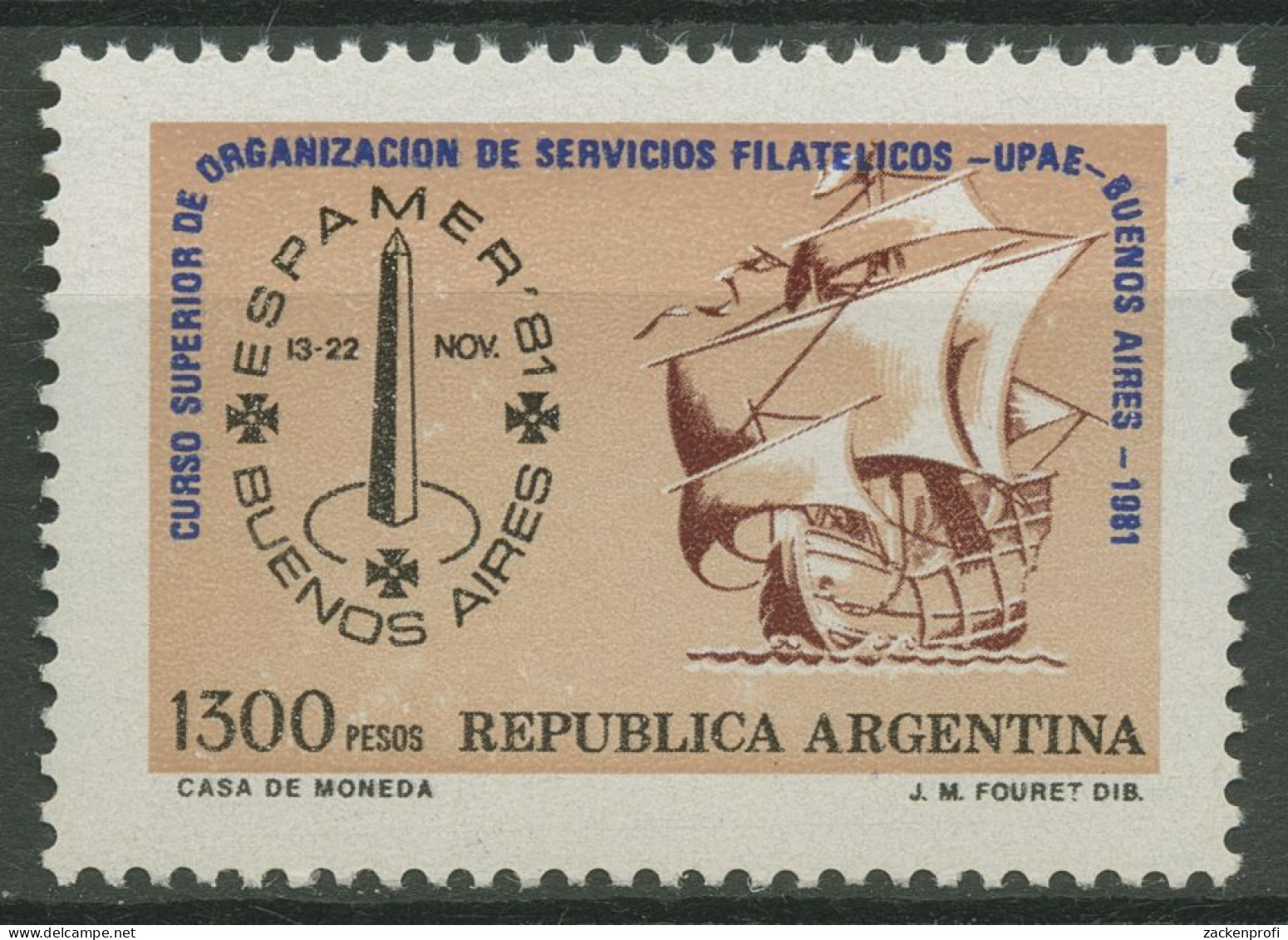 Argentinien 1981 Philatelie Schiff Santa Maria 1529 Mit Aufdruck 1534 Postfrisch - Ungebraucht