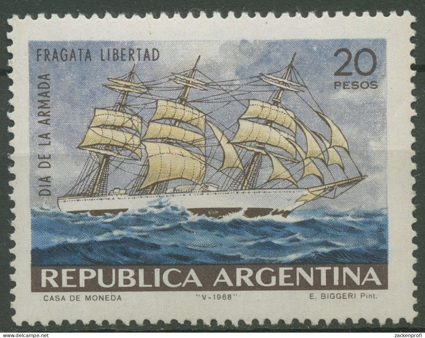 Argentinien 1968 Tag Der Marine Fregatte 995 Postfrisch - Unused Stamps