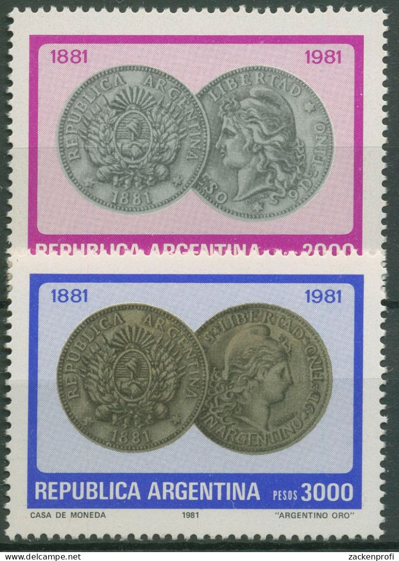 Argentinien 1981 100 Jahre Argentinische Währung Münzen 1539/40 Postfrisch - Neufs