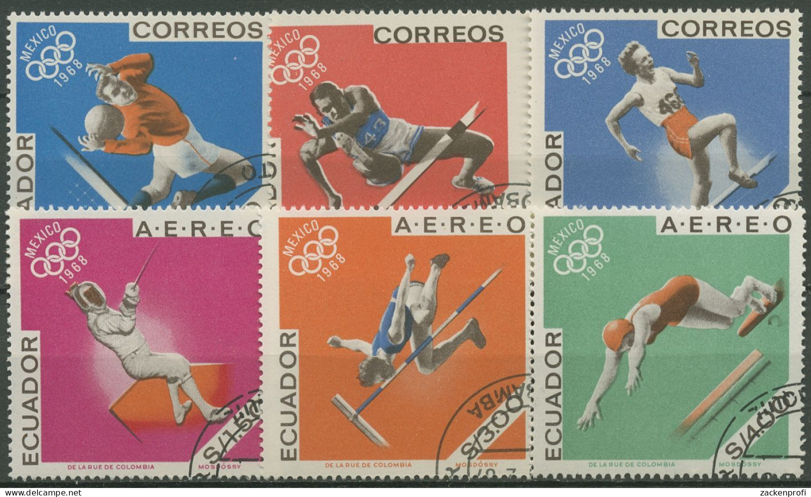 Ecuador 1967 Olympische Sommerspiele Mexiko 1325/30 Gestempelt - Ecuador