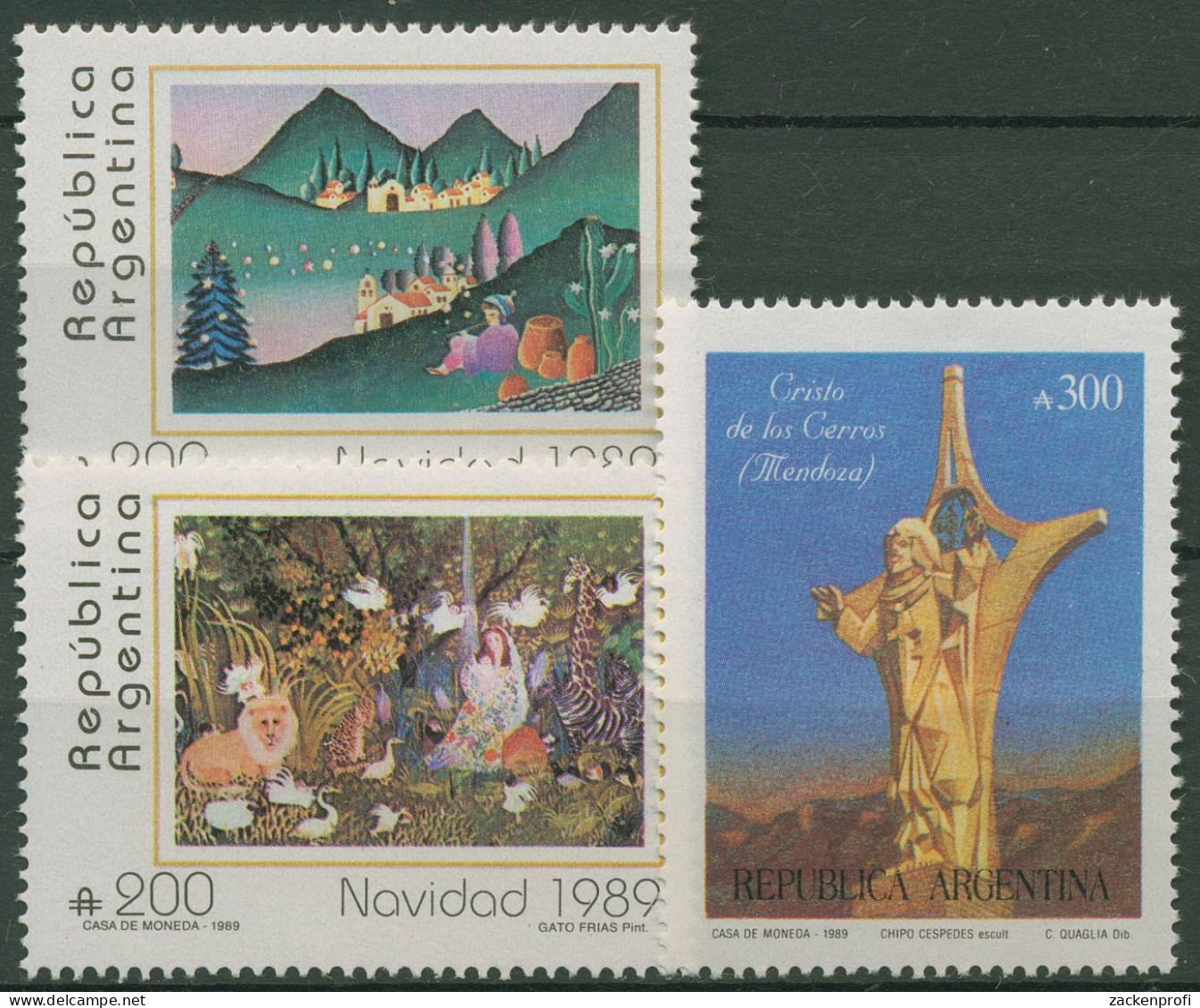 Argentinien 1989 Weuhnachten Gemälde Skulptur 2005/07 Postfrisch - Unused Stamps