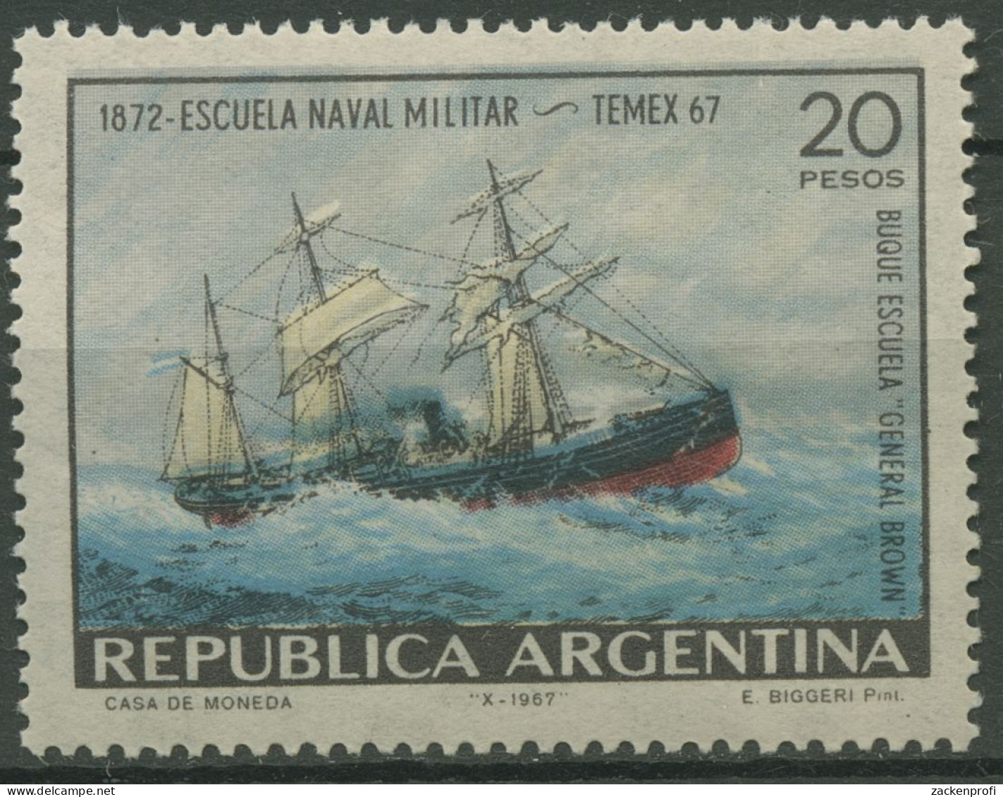 Argentinien 1967 TEMEX Kriegsmarine Schulschiff 978 Postfrisch - Nuevos