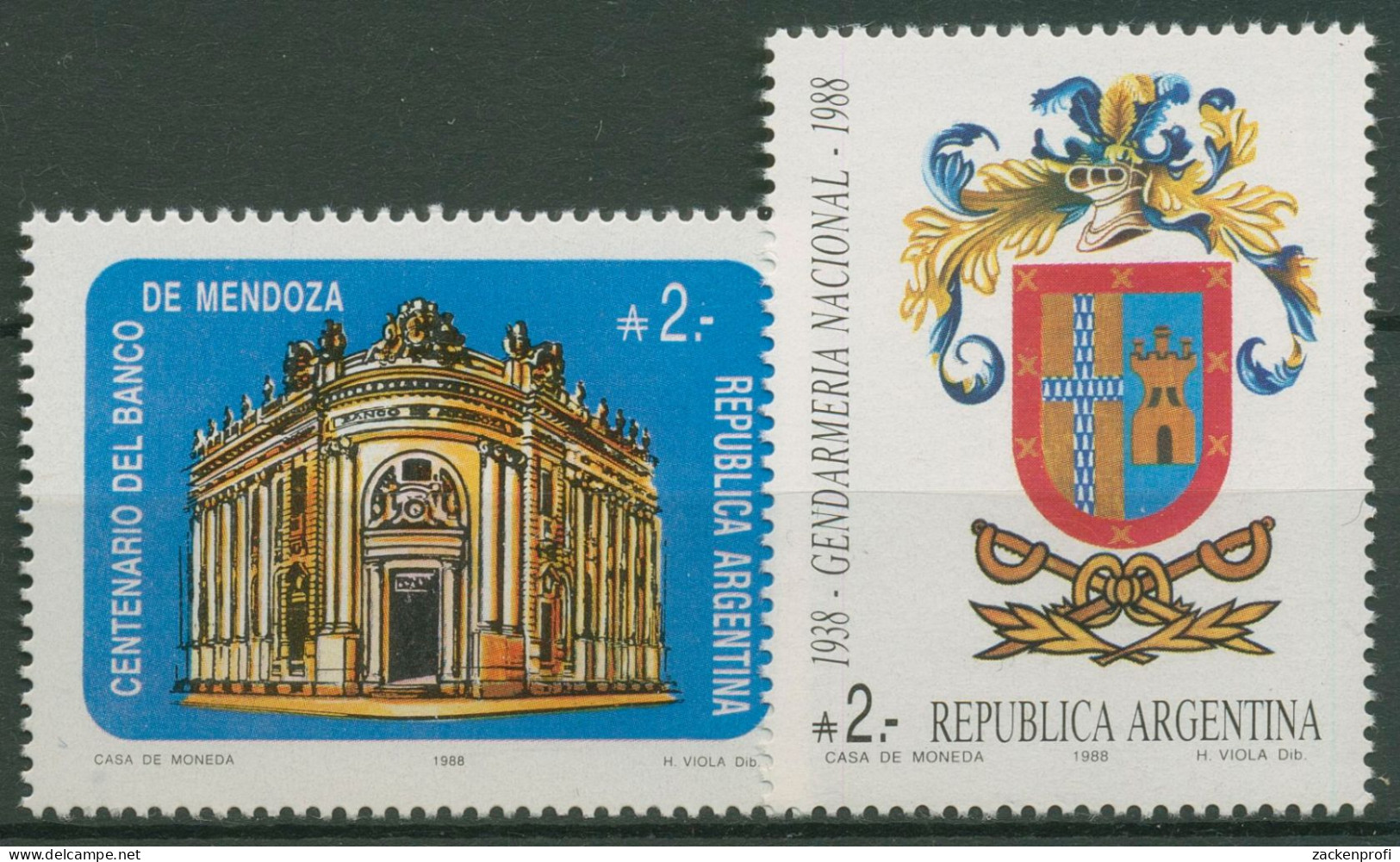 Argentinien 1988 Bank Von Mendoza Nationalgendarmerie 1930/31 Postfrisch - Ungebraucht