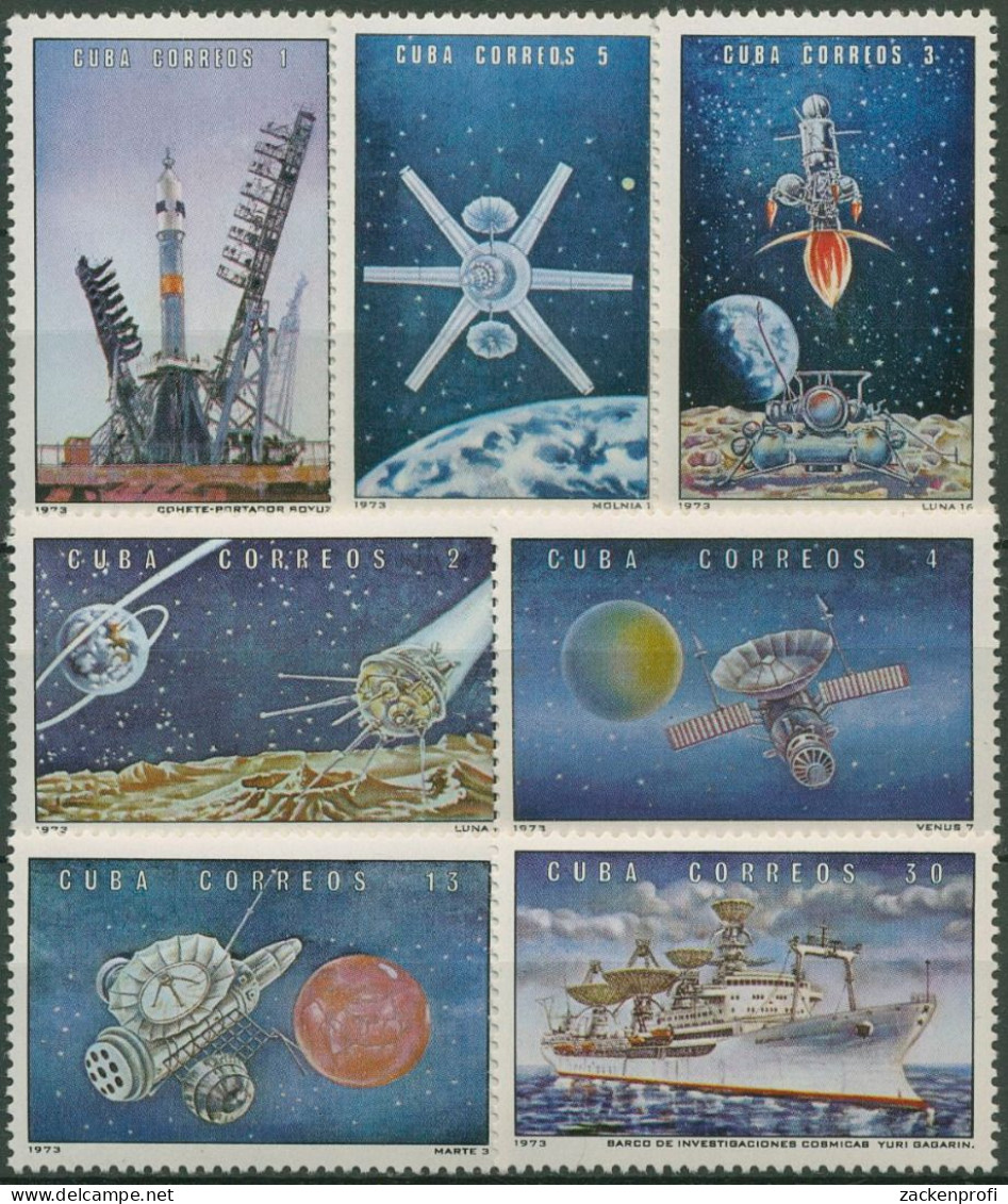 Kuba 1973 RaumfahrtSatelliten Raketen 1864/70 Postfrisch - Unused Stamps