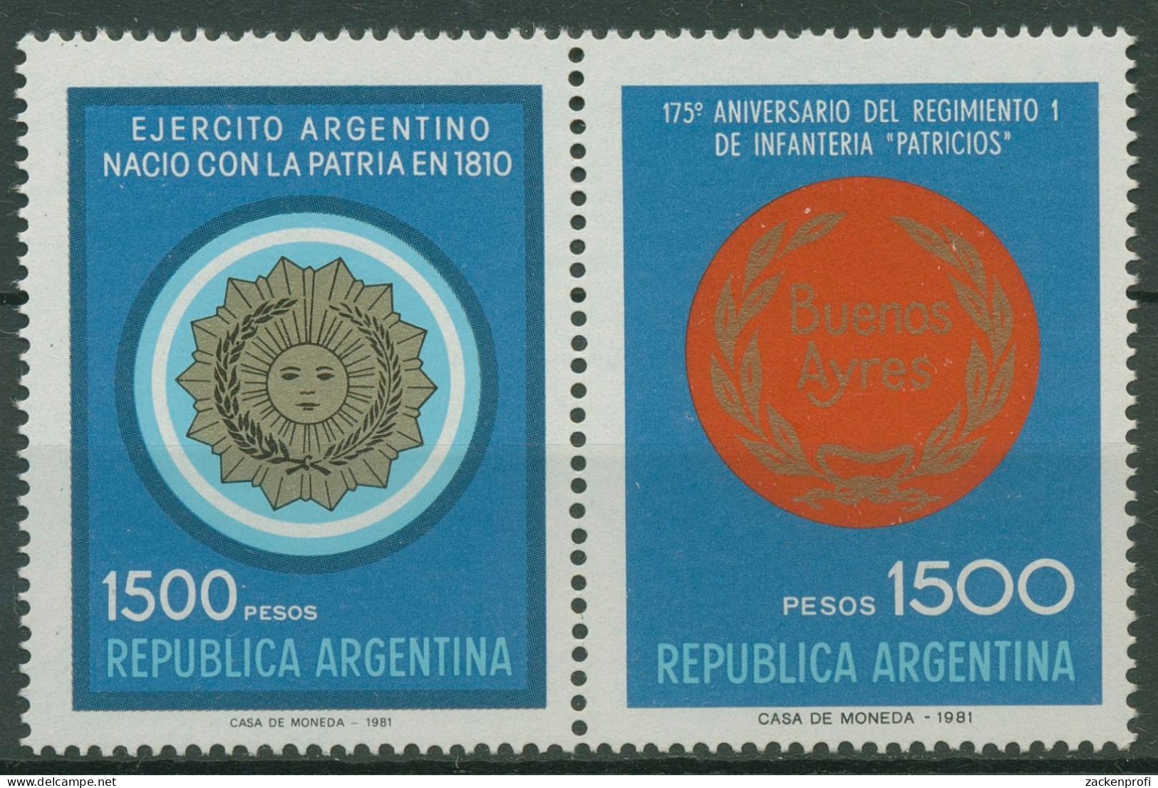 Argentinien 1981 Heer Infanterieregiment 1532/33 ZD Postfrisch - Ongebruikt