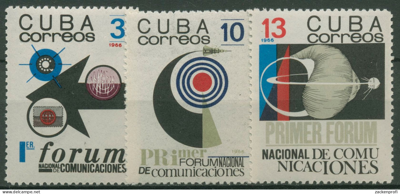 Kuba 1966 Fernmeldeforum Telefon Satellit 1246/48 Postfrisch - Neufs