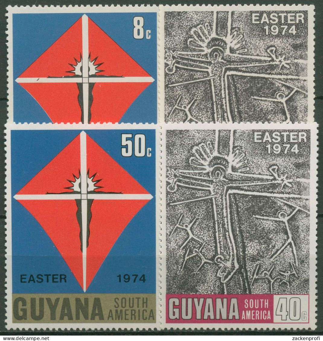 Guyana 1974 Ostern Papierdrachen Schnitzerei 456/59 Postfrisch - Guyana (1966-...)